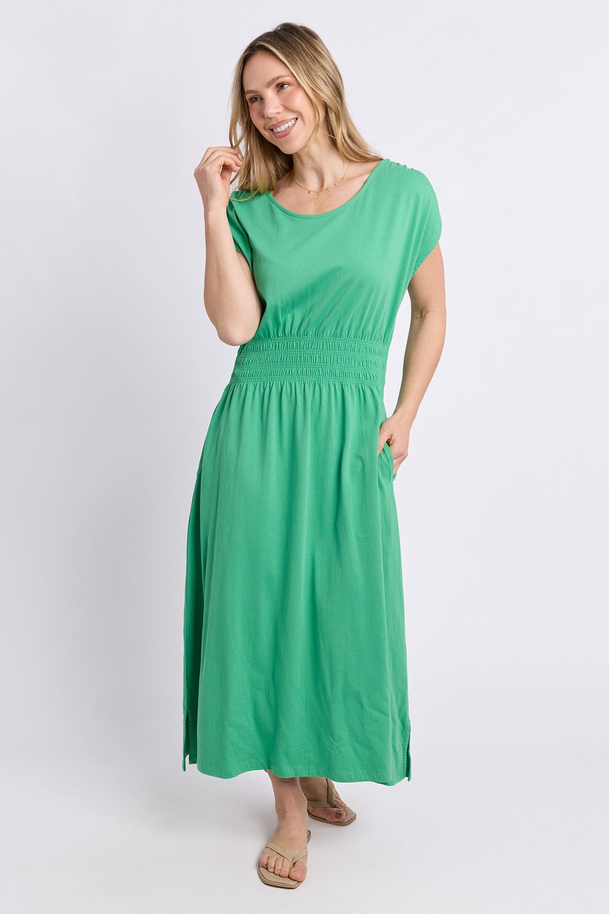 Nelle Midi Dress Greenbriar