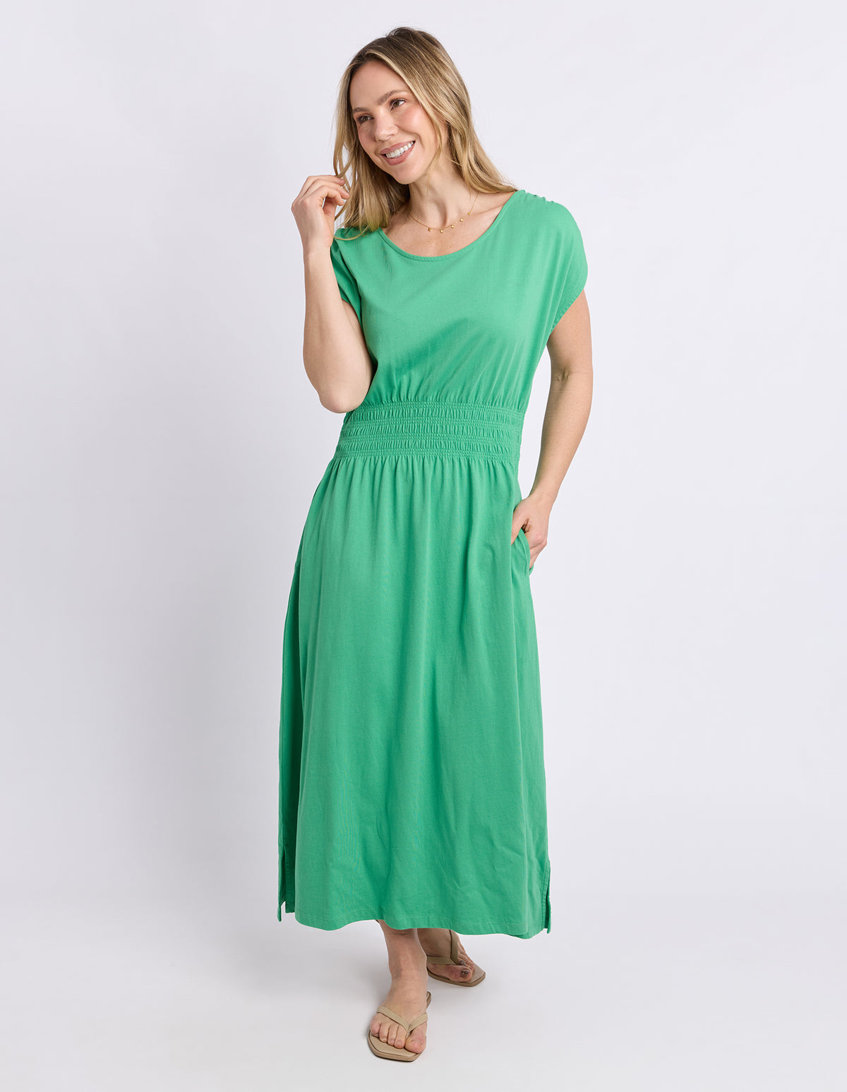 Nelle Midi Dress Greenbriar