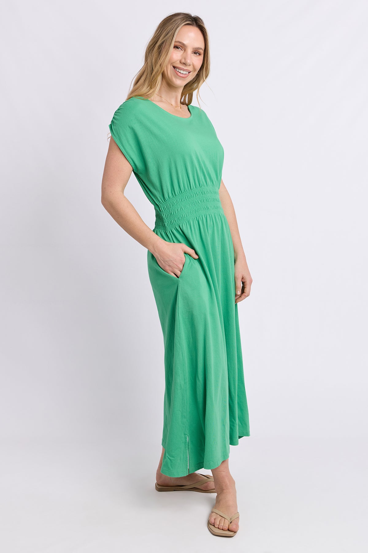 Nelle Midi Dress Greenbriar