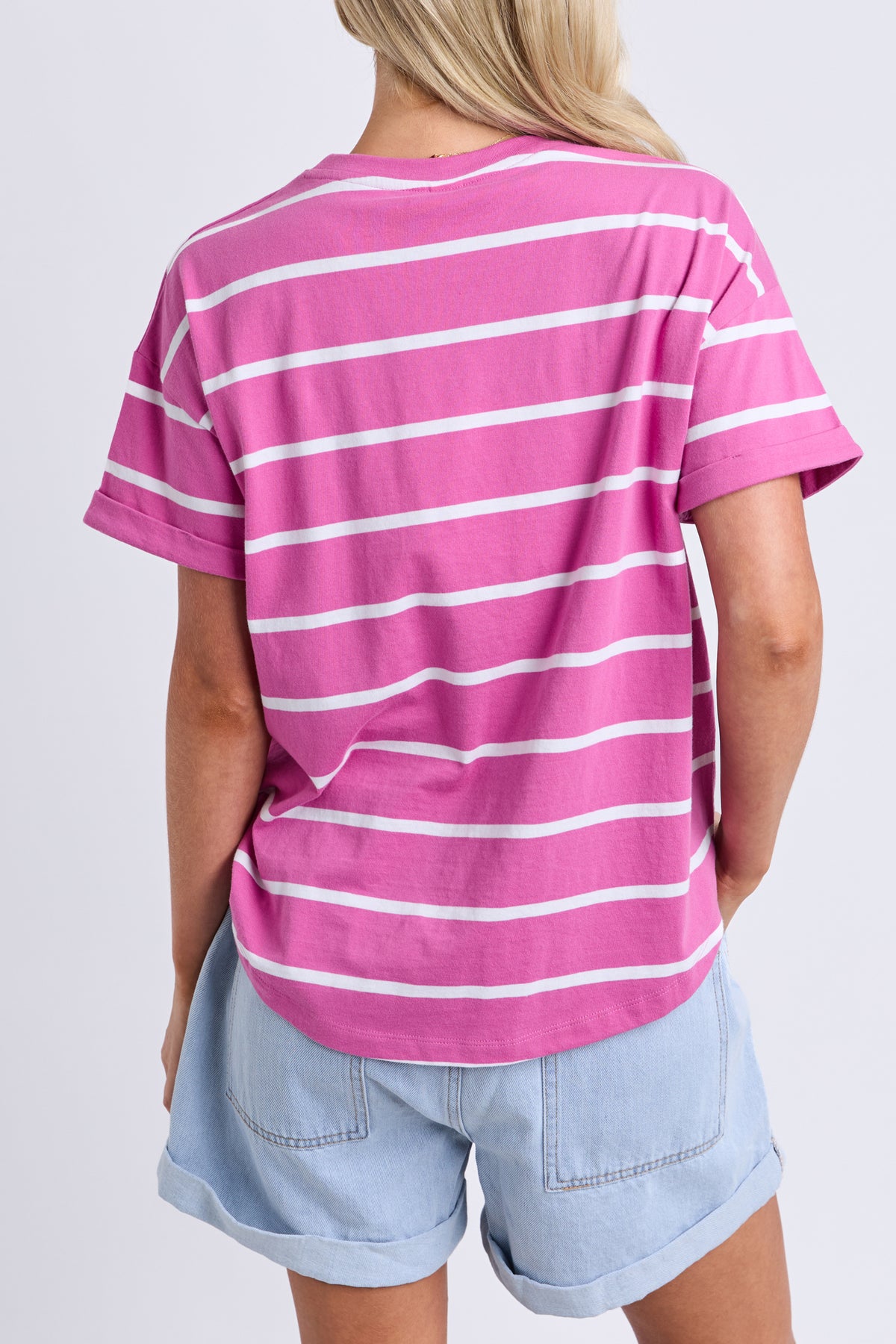 Halli Short Sleeve Tee Magenta/White Stripe