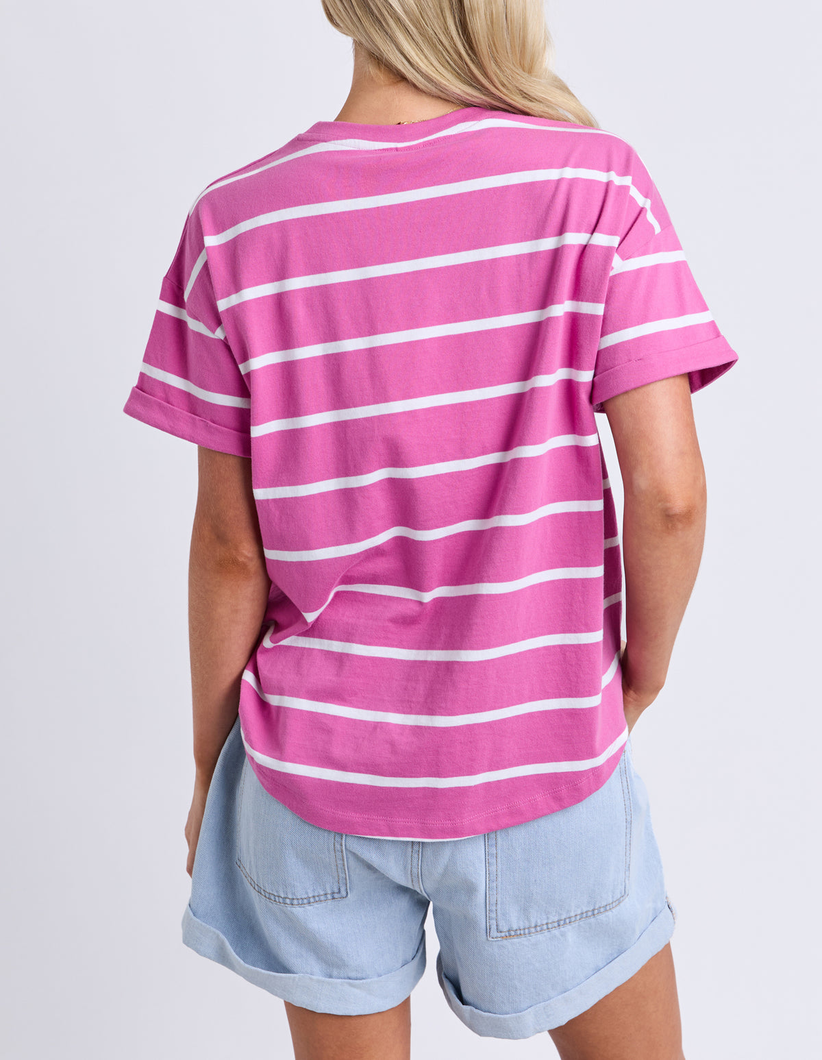 Halli Short Sleeve Tee Magenta/White Stripe