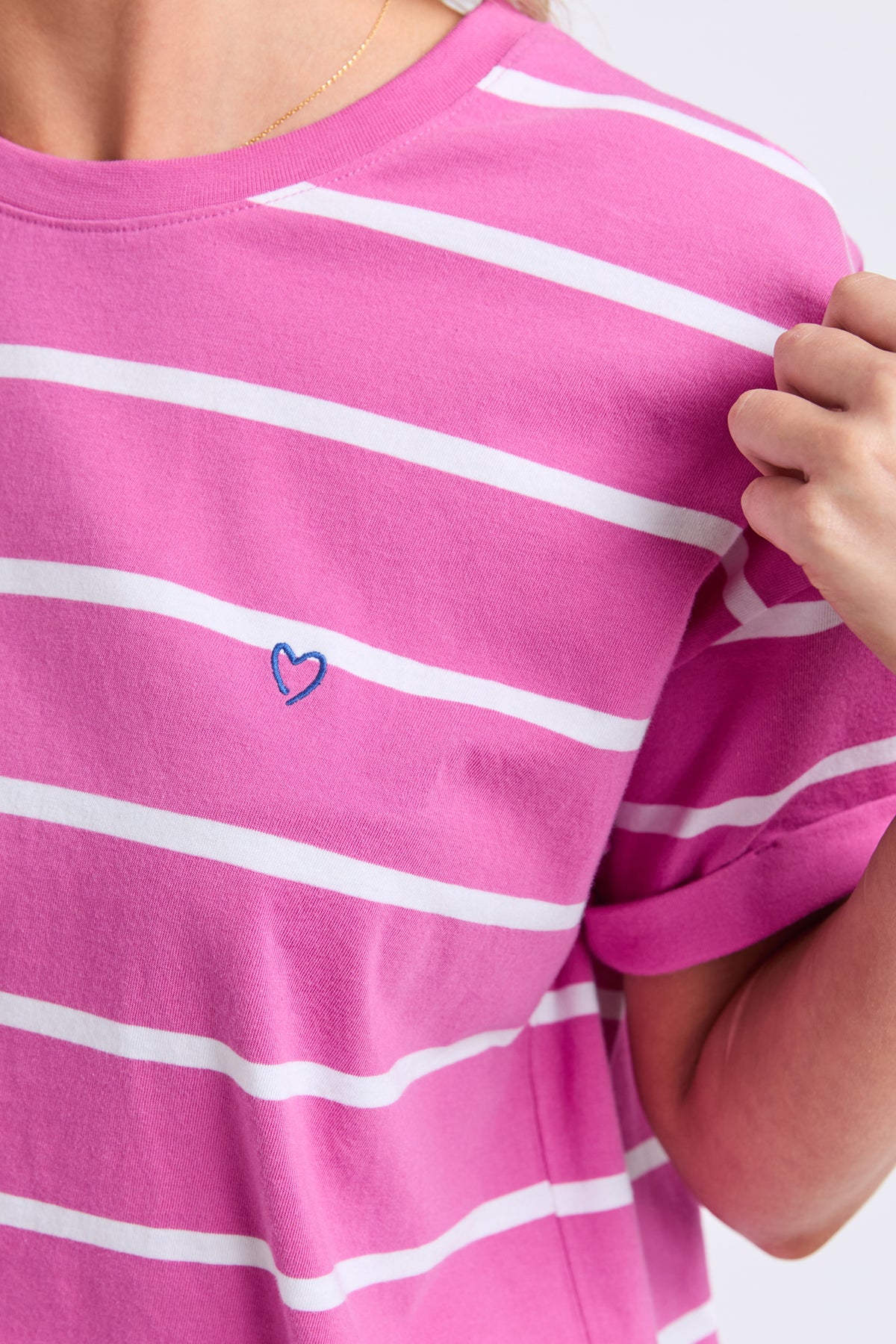 Halli Short Sleeve Tee Magenta/White Stripe