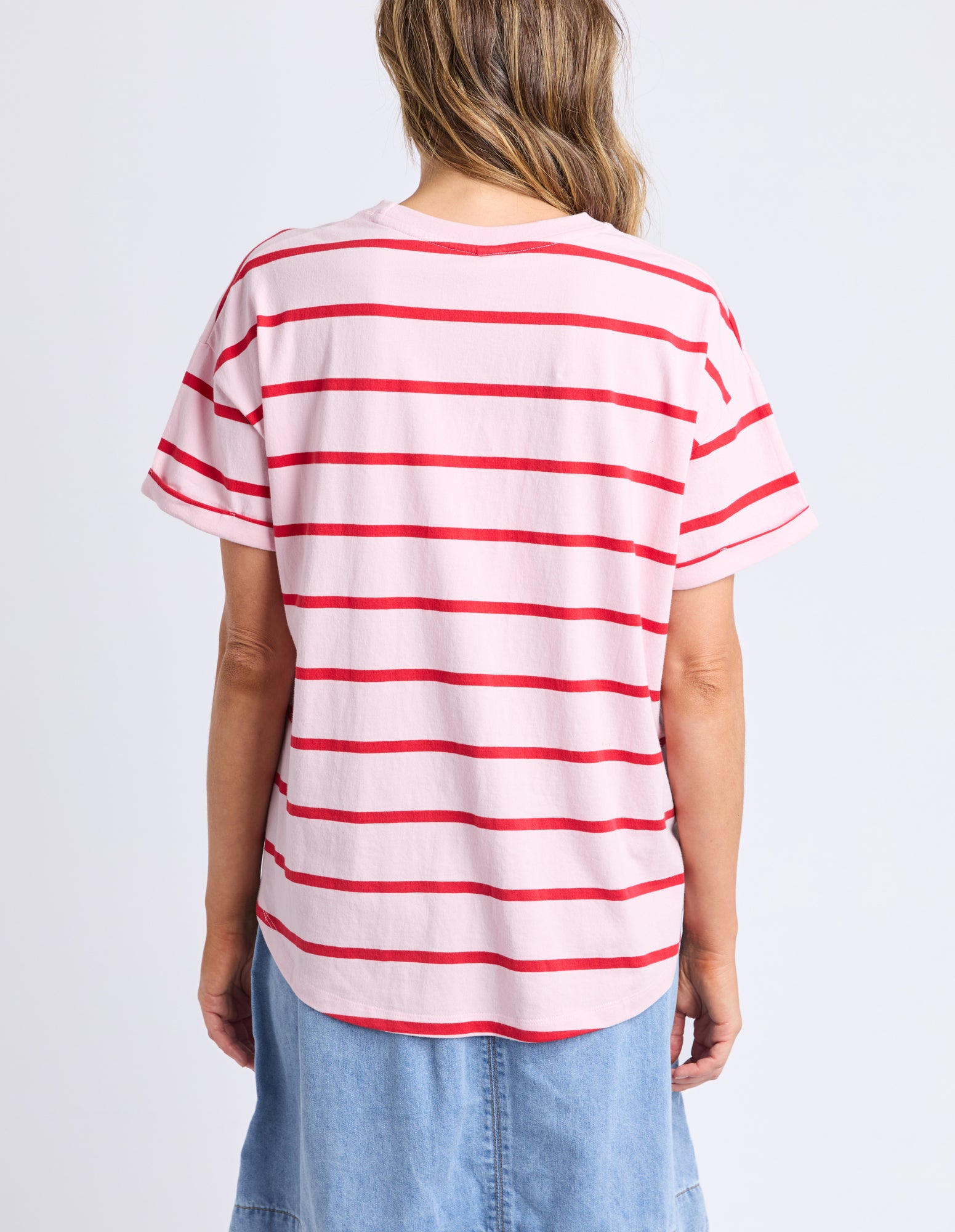 Halli S/S Tee - Stripe Pldy & Poppy Str
