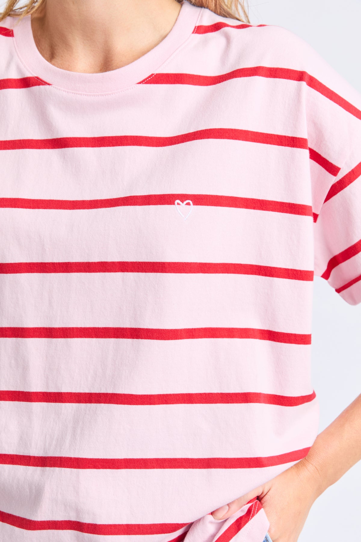 Halli S/S Tee - Stripe Pldy & Poppy Str