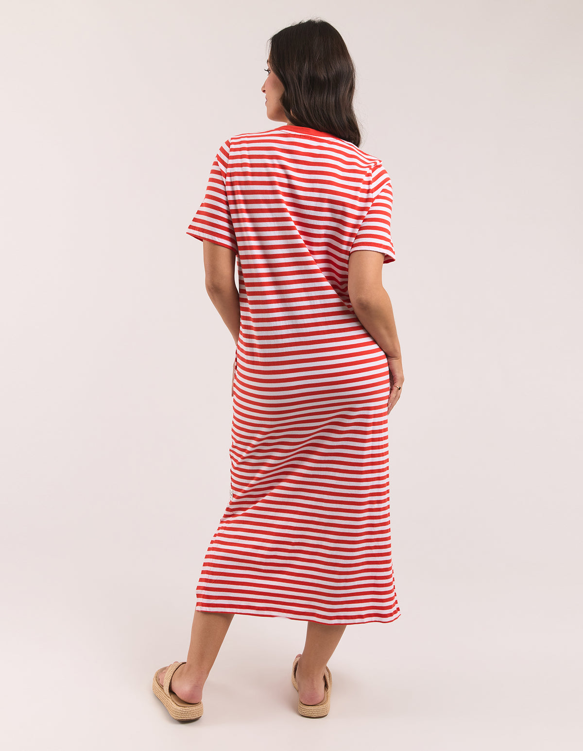 Merry Tee Dress Tang/White Stripe