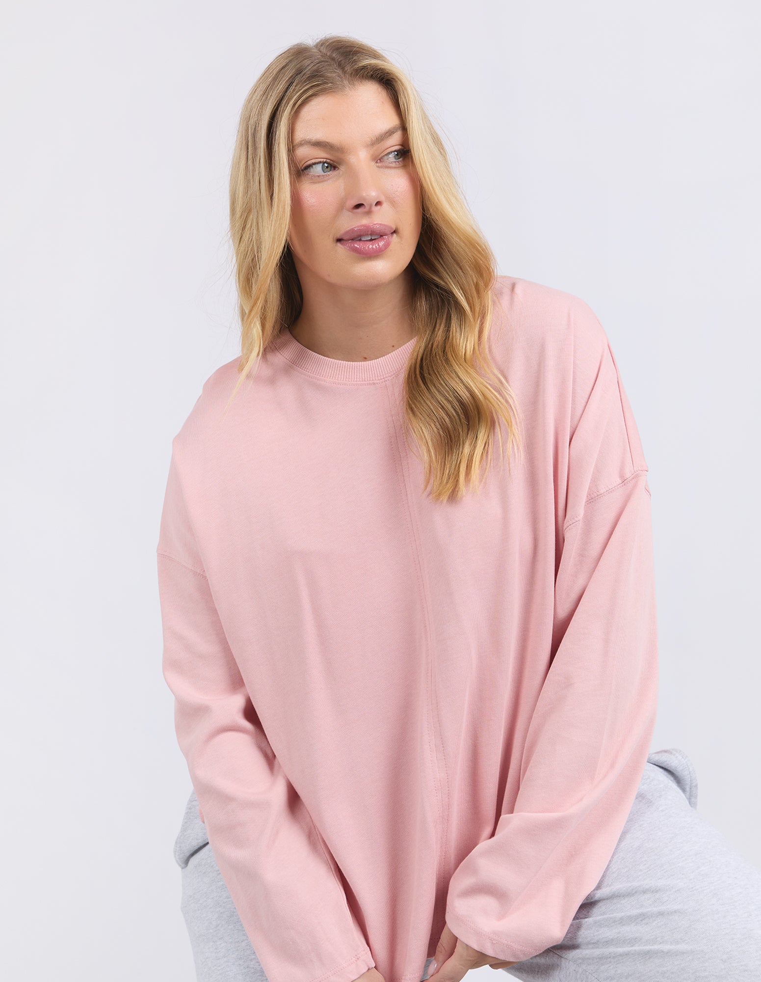 Naomi Long Sleeve Sweat Pink Blush