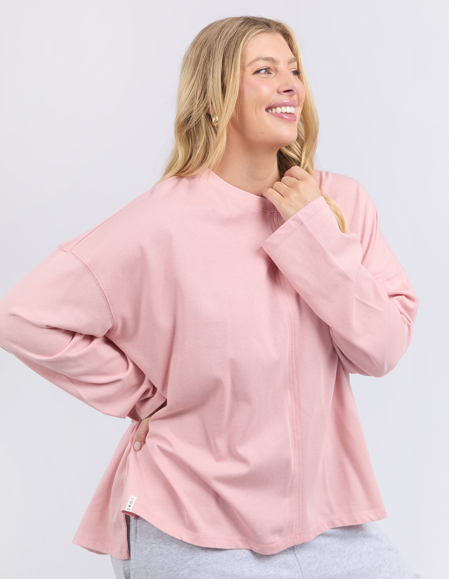 Naomi Long Sleeve Sweat Pink Blush