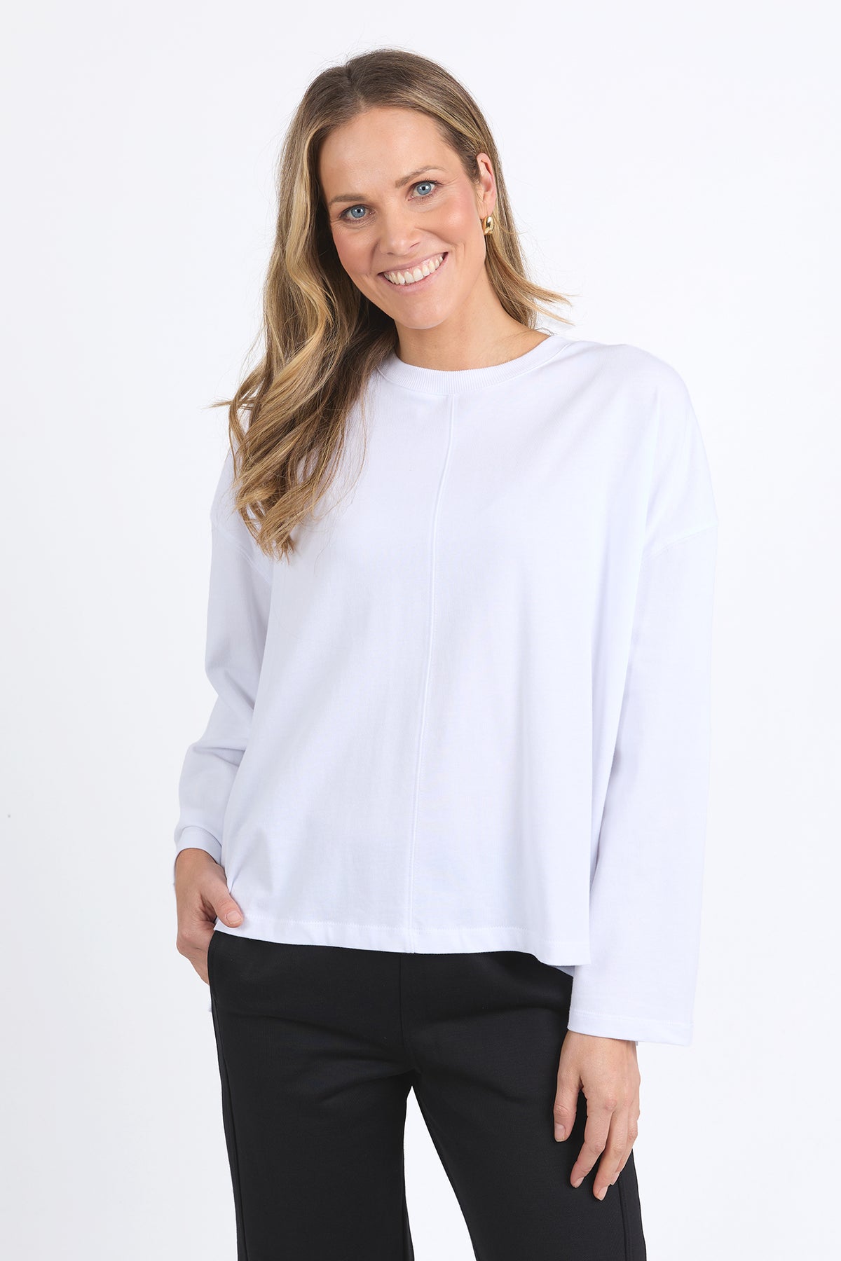 Naomi Long Sleeve Sweat White