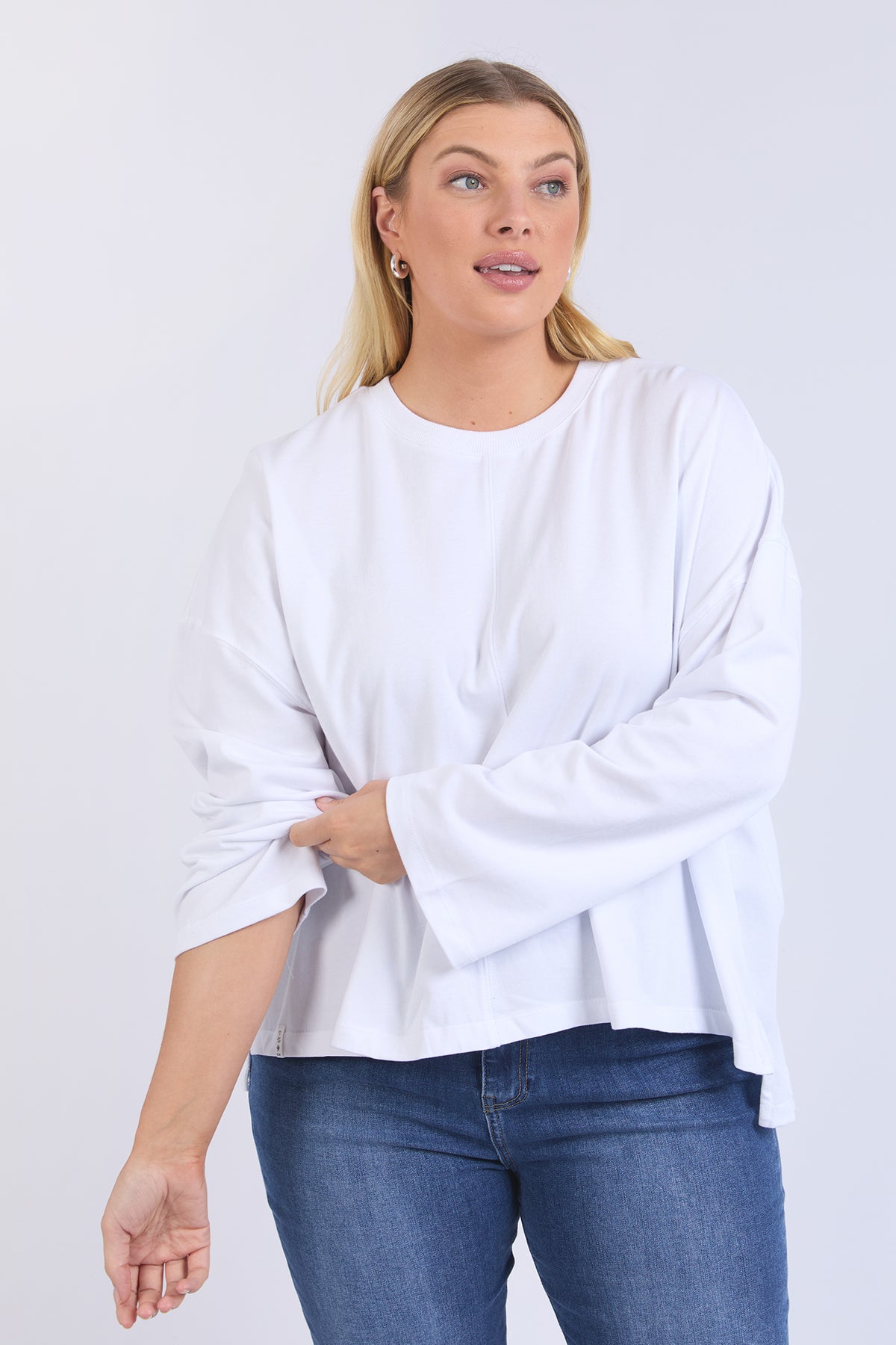 Naomi Long Sleeve Sweat White