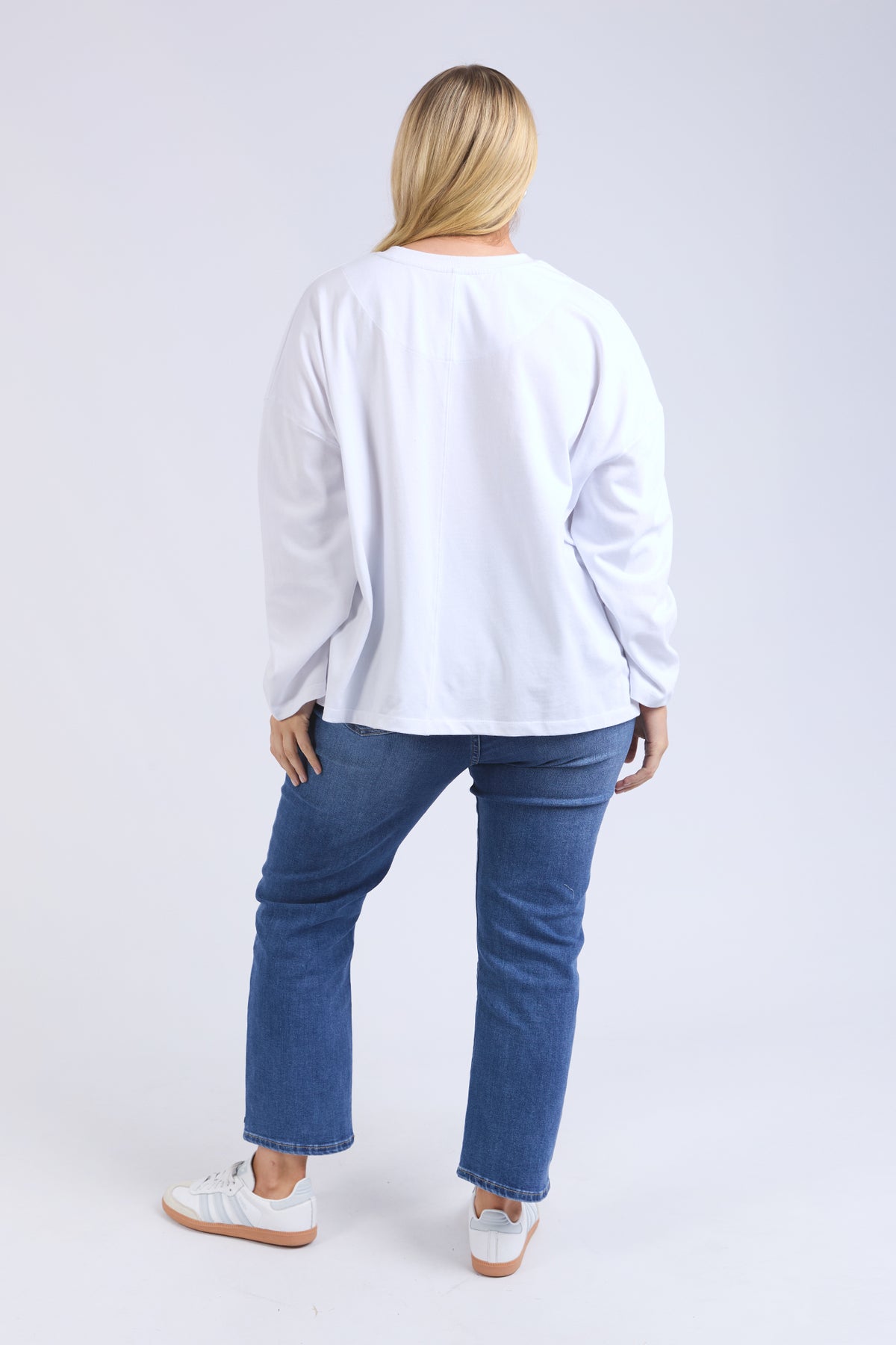 Naomi Long Sleeve Sweat White