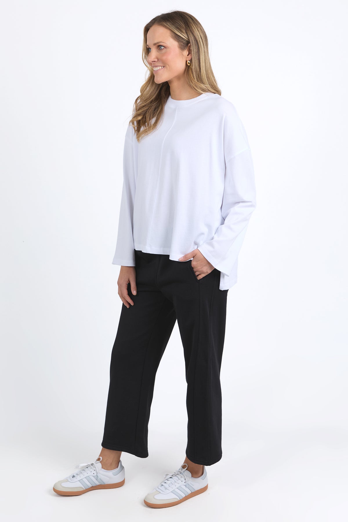 Naomi Long Sleeve Sweat White
