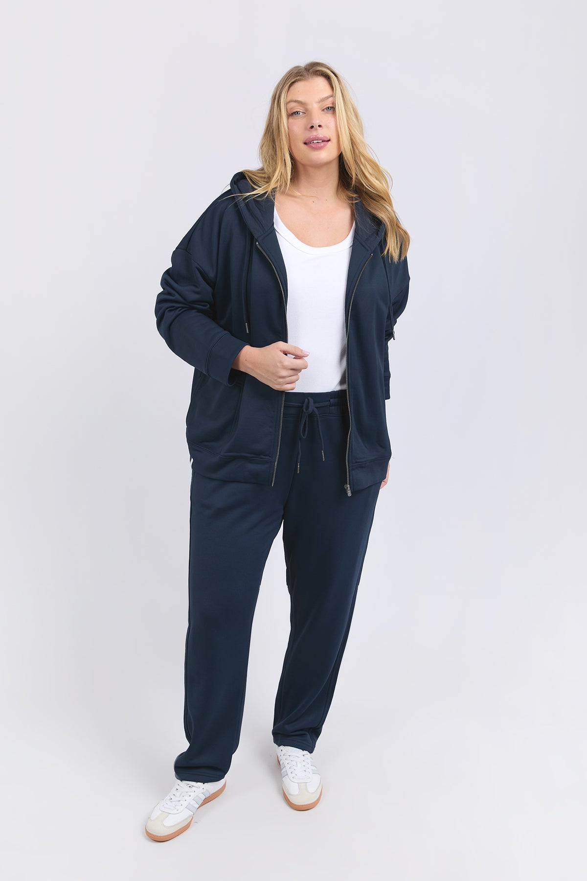 Gracie Zip Hoodie Navy