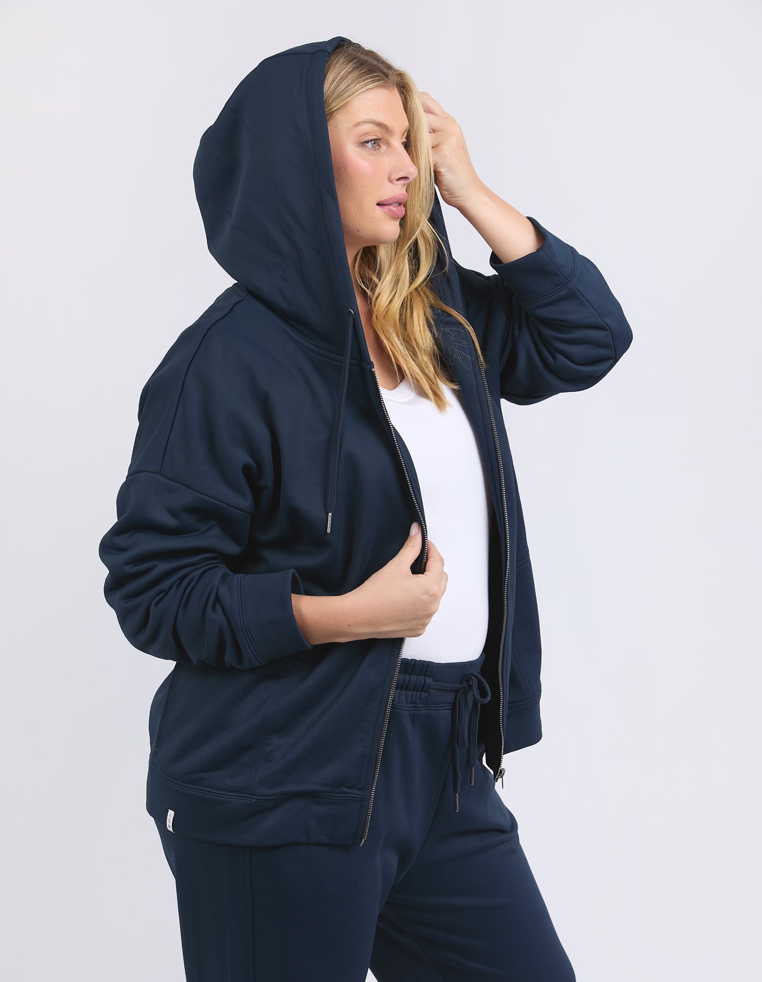 Gracie Zip Hoodie Navy