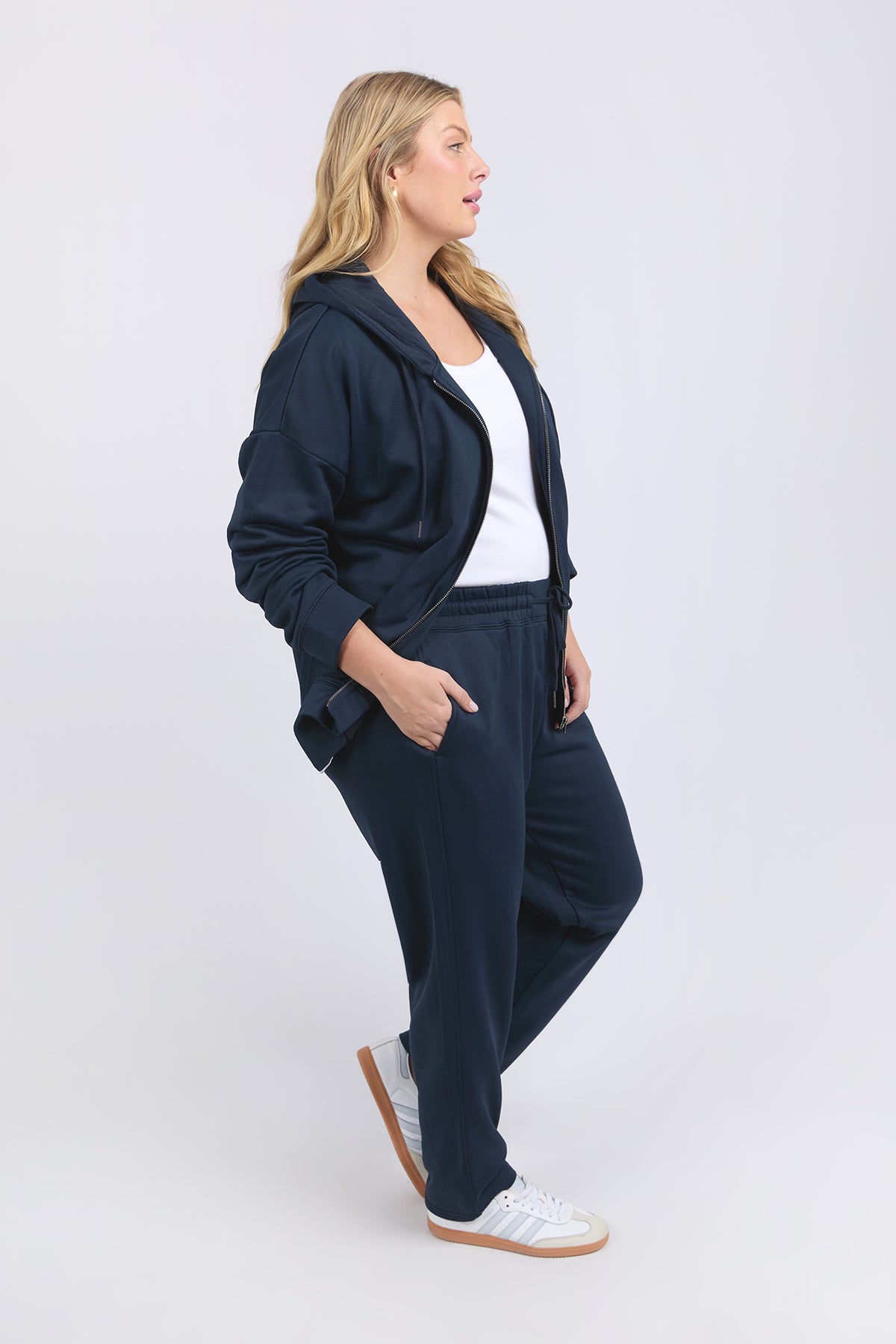 Gracie Zip Hoodie Navy