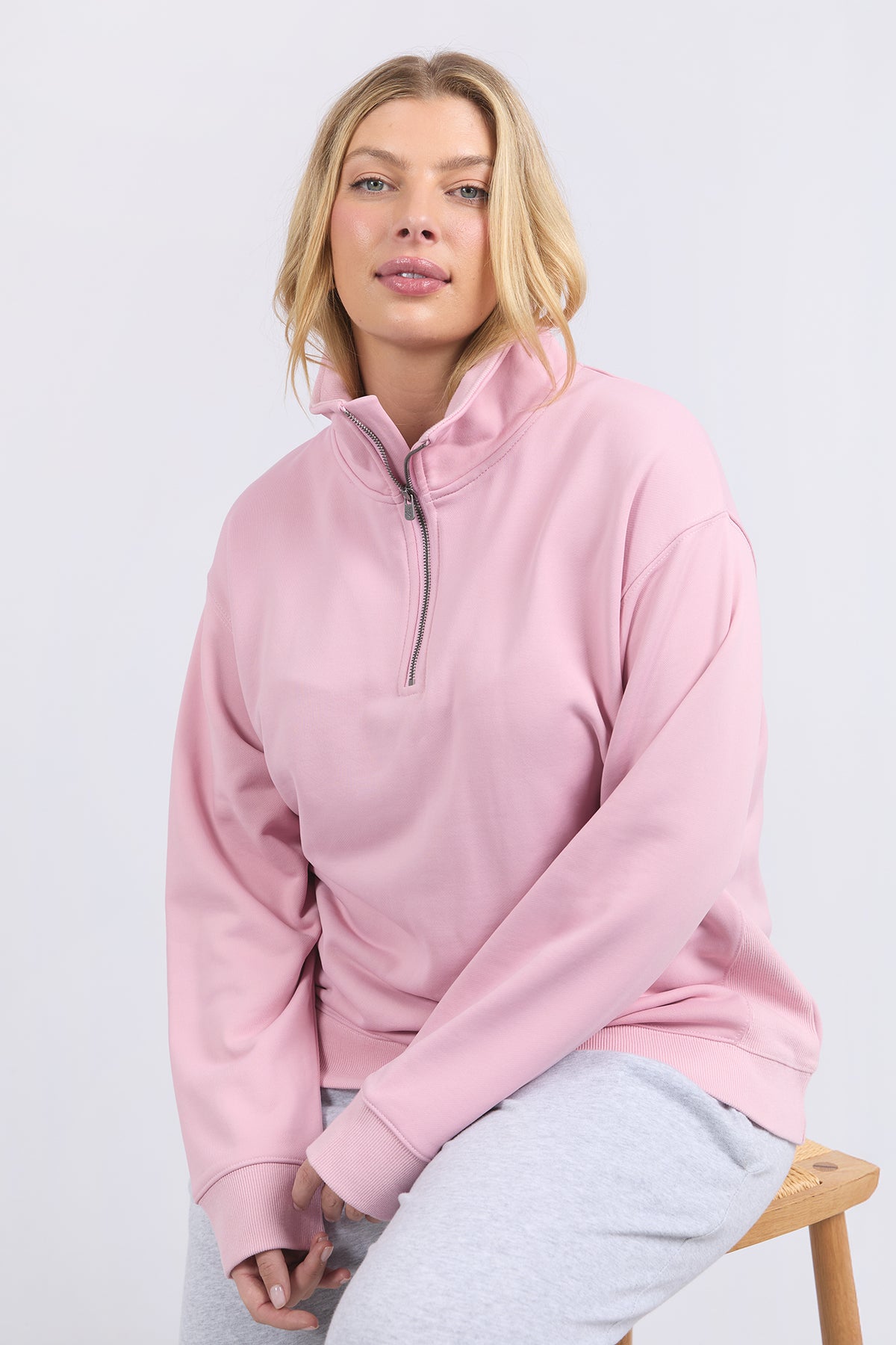 Tatum Half Zip Fleece Soft Pink