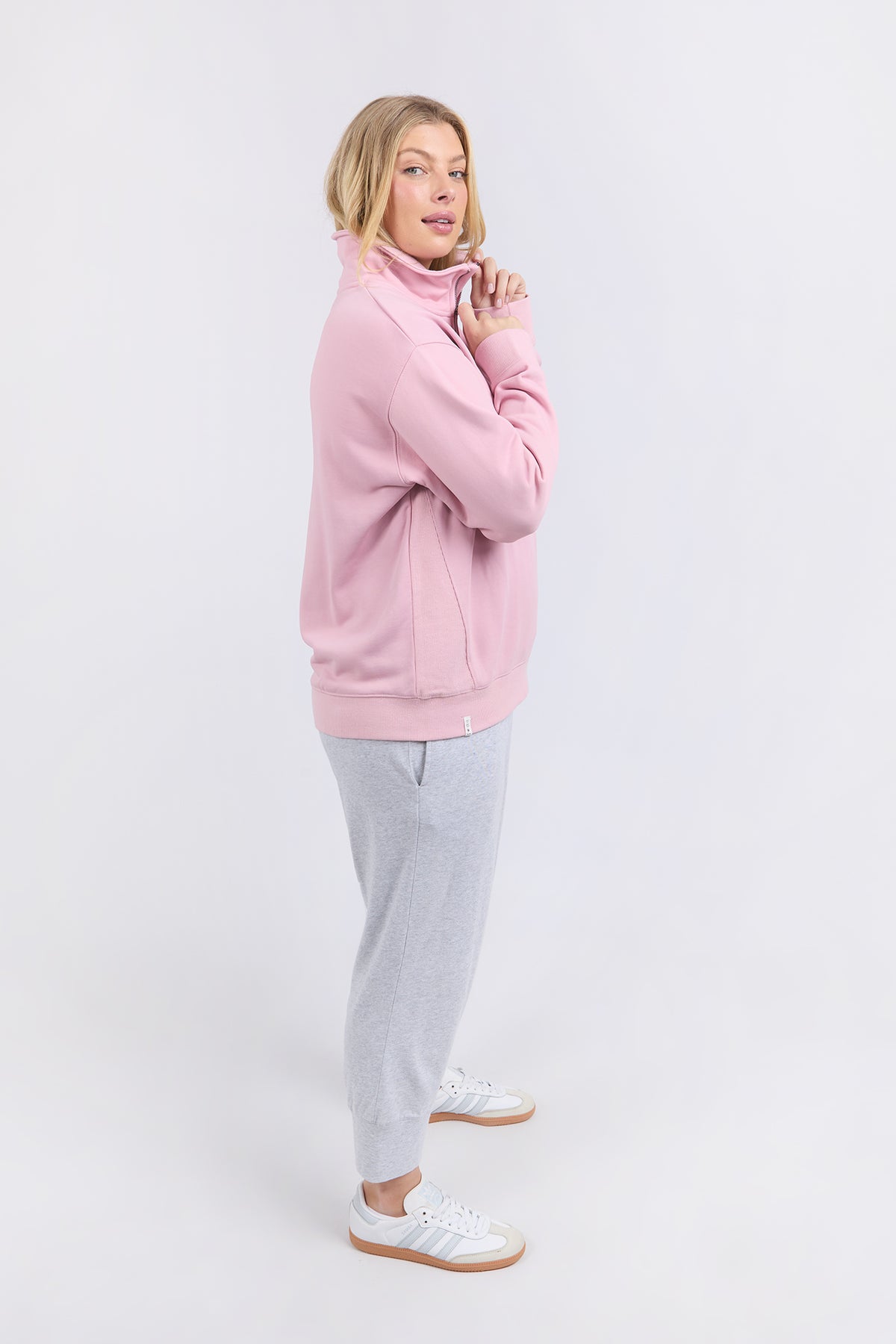 Tatum Half Zip Fleece Soft Pink