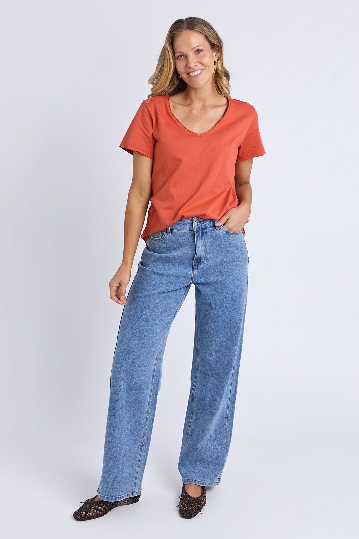 Pima Vee Tee Burnt Orange