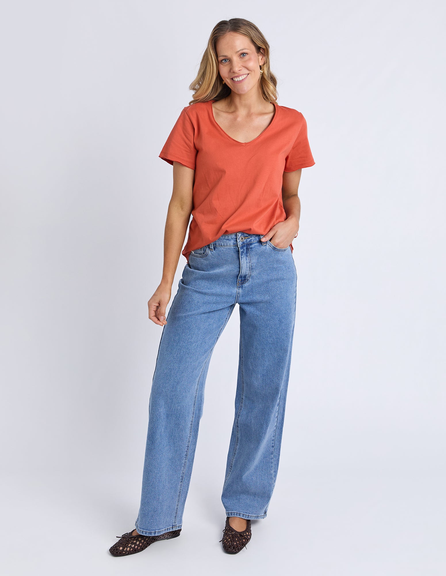 Pima Vee Tee Burnt Orange