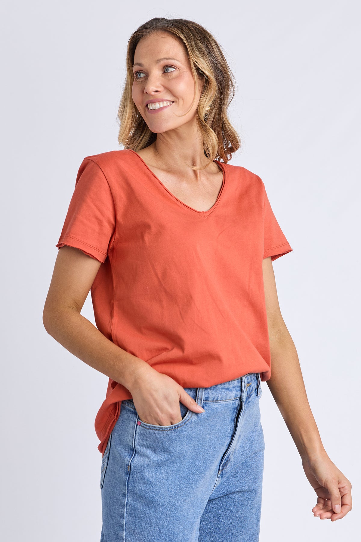Pima Vee Tee Burnt Orange