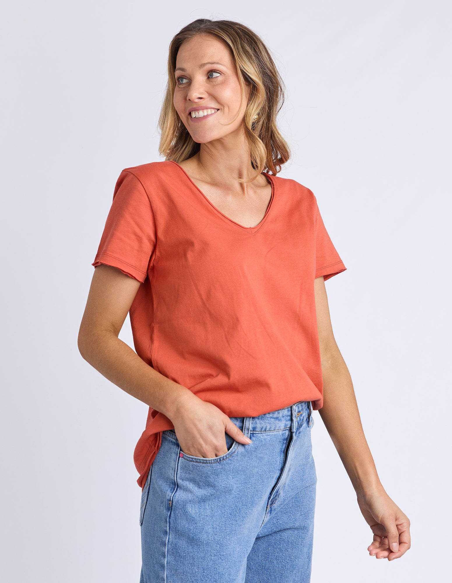 Pima Vee Tee Burnt Orange