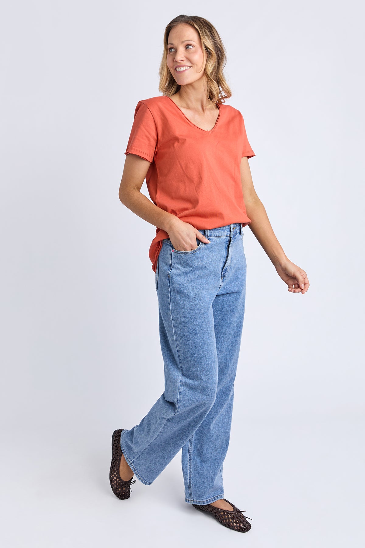 Pima Vee Tee Burnt Orange
