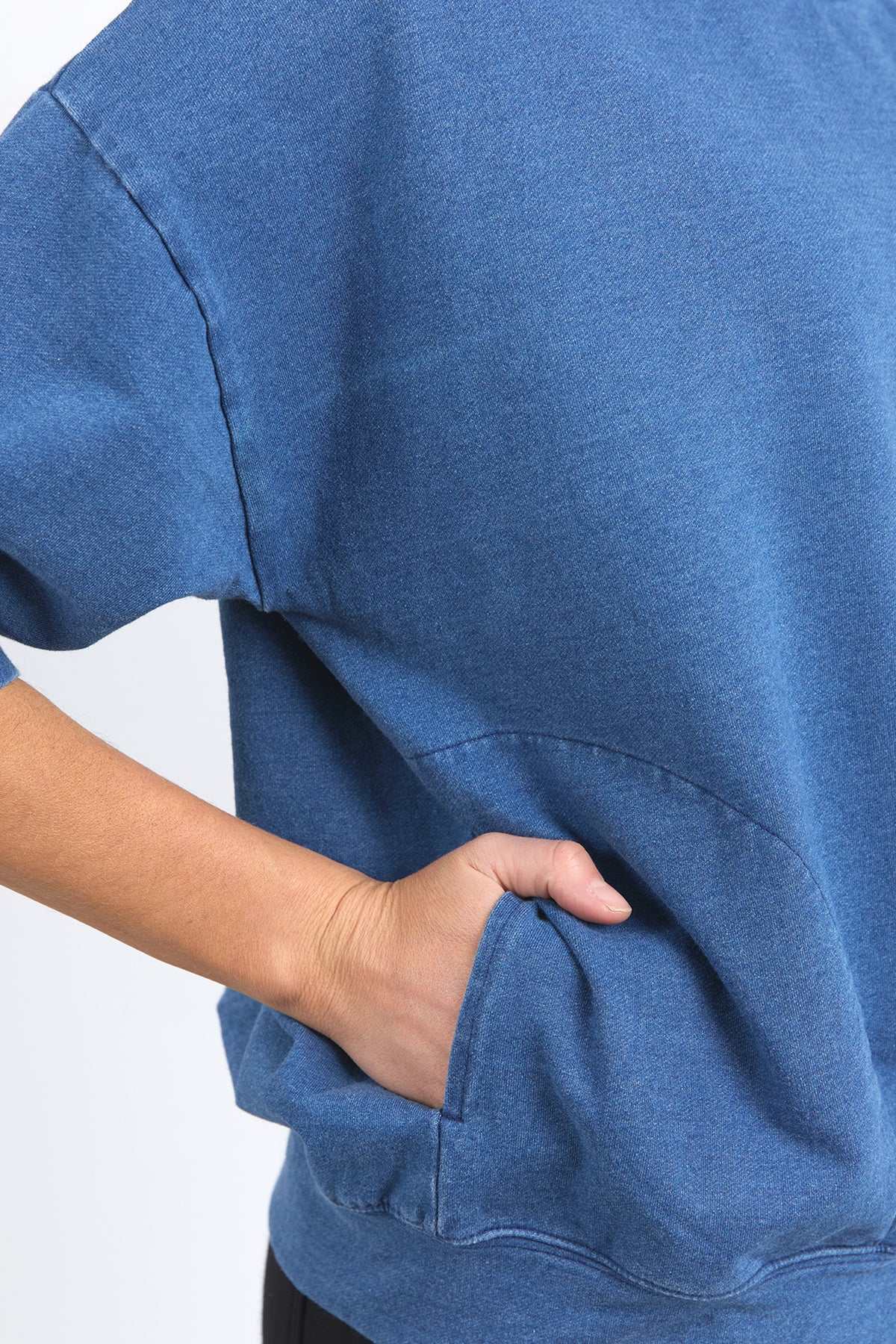 Mazie Sweat Denim Look Washed Blue
