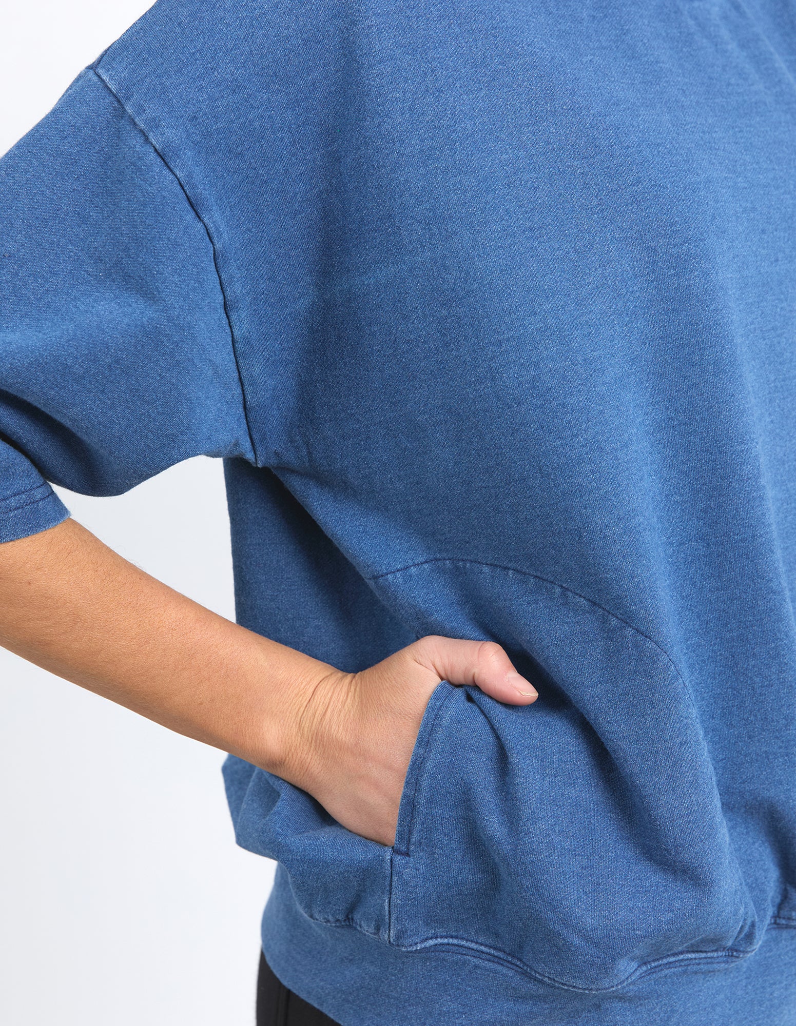 Mazie Sweat Denim Look Washed Blue
