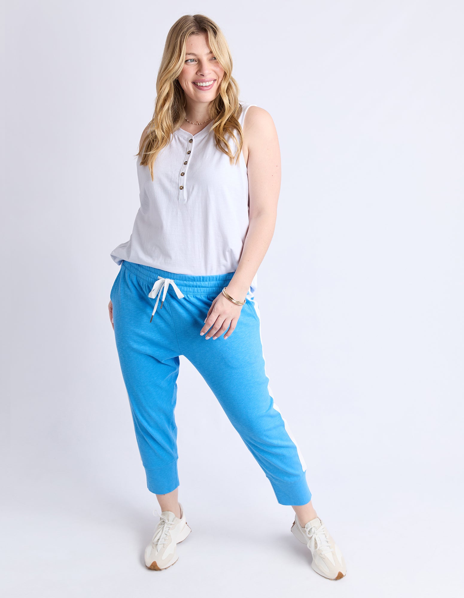 Brunch Pant - Side Tape Azure Blue/ Wht Trm