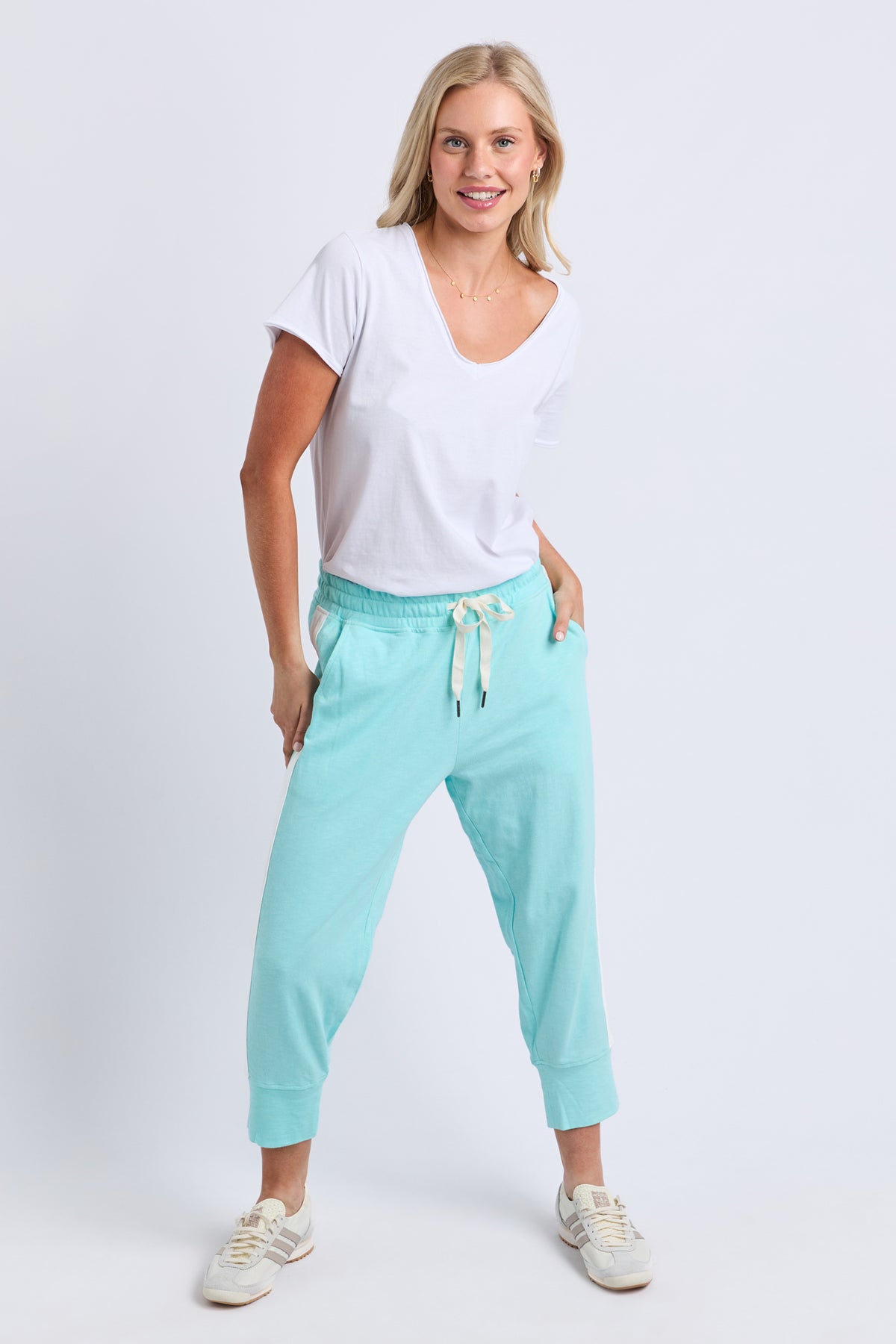 Brunch Pant - Side Tape Tonic Blue/White