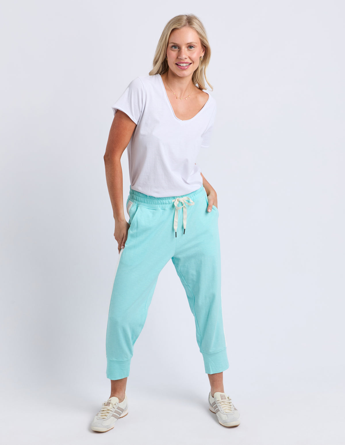 Brunch Pant - Side Tape Tonic Blue/White