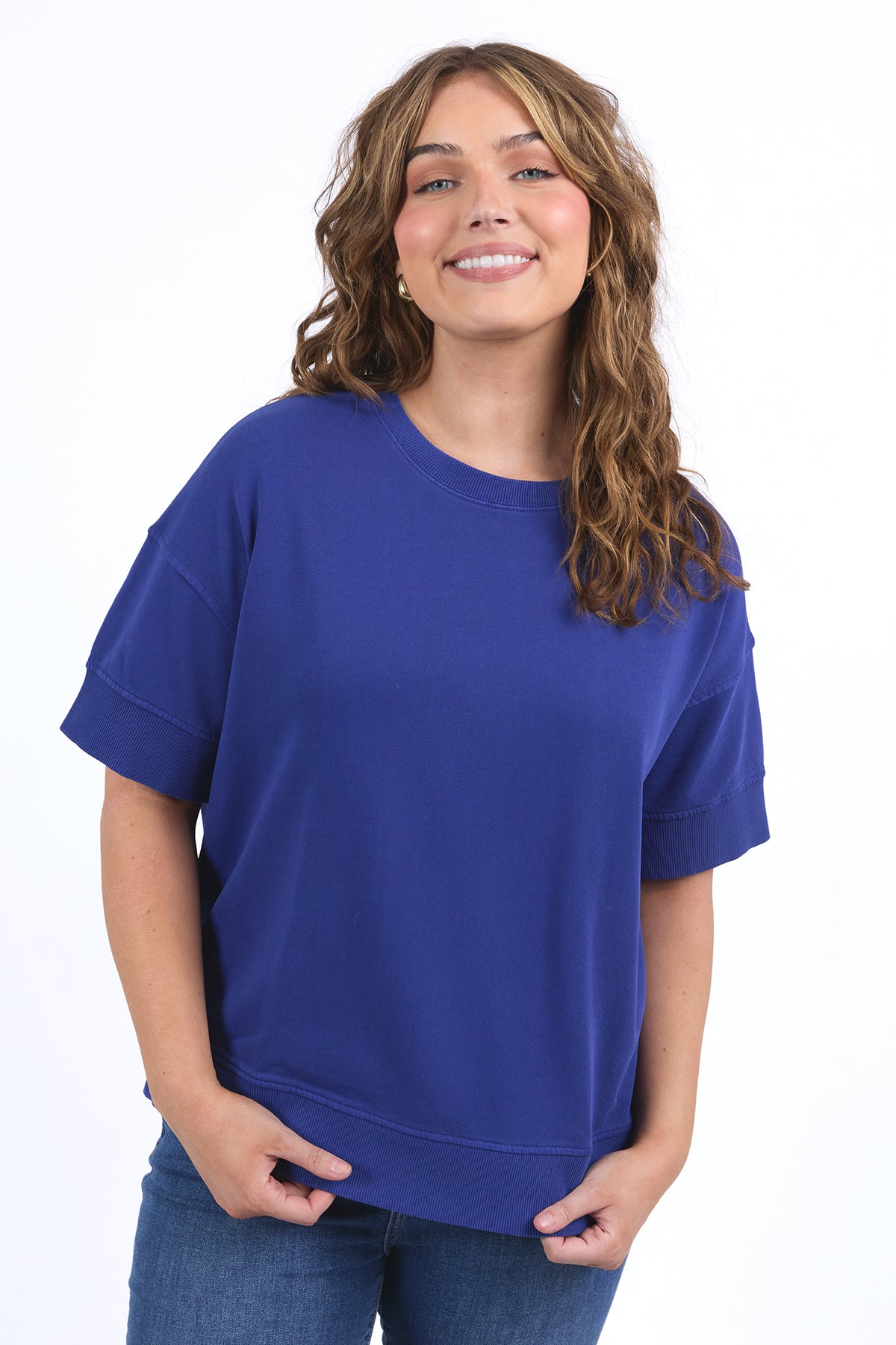 Mandy Short Sleeve Sweat Deep Blue