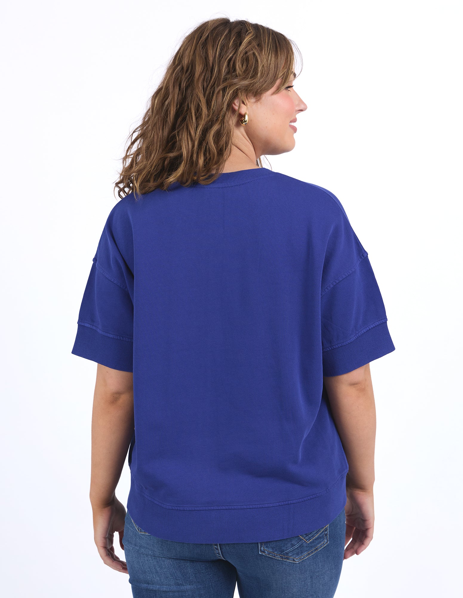 Mandy Short Sleeve Sweat Deep Blue