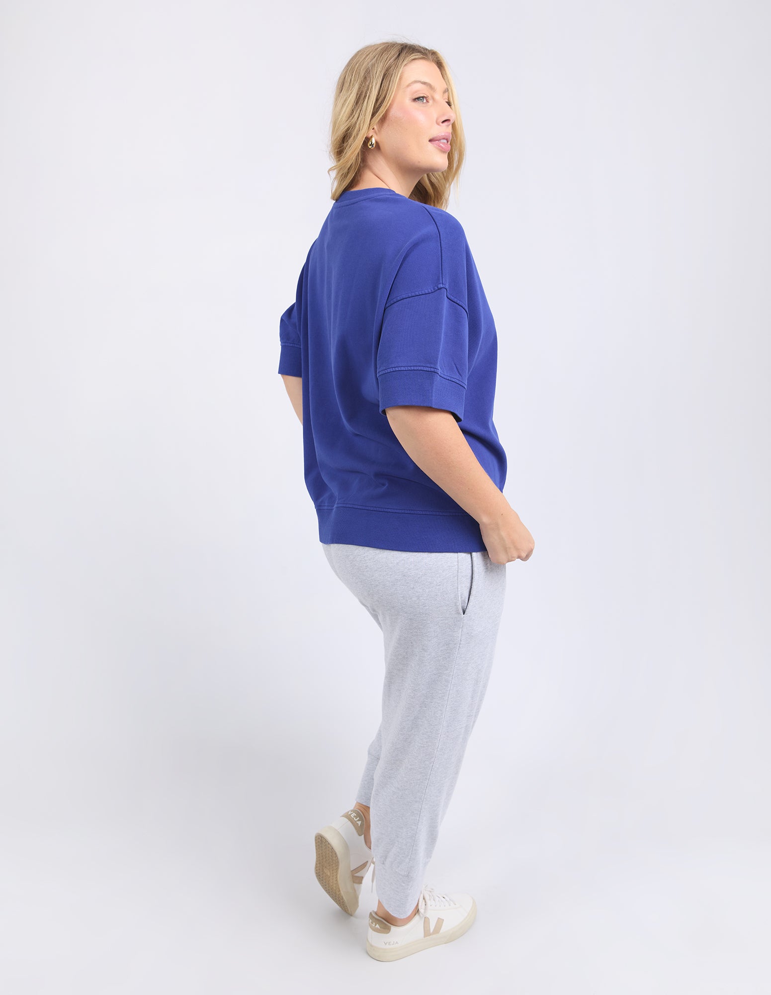 Mandy Short Sleeve Sweat Deep Blue