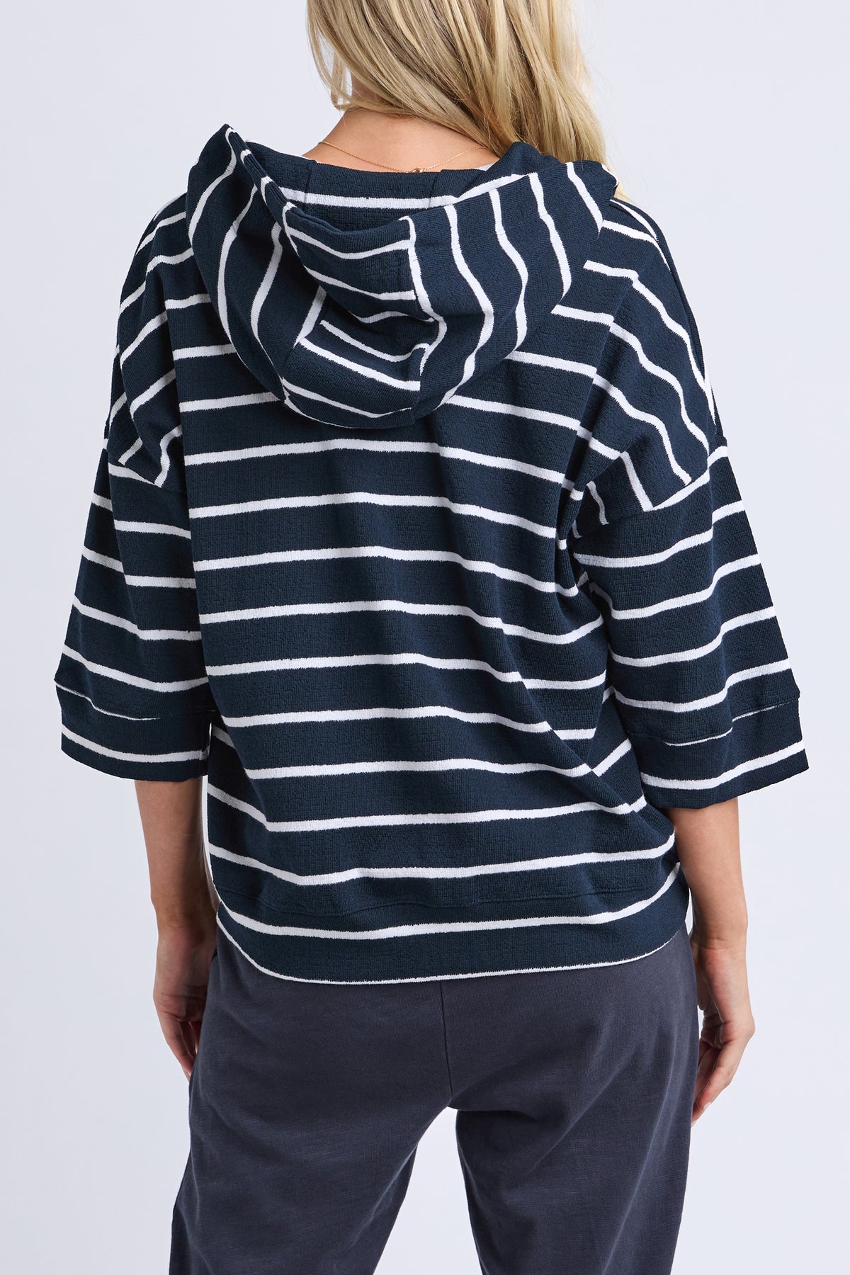 Beachy Hoodie - Stripe Navy / White Stripe