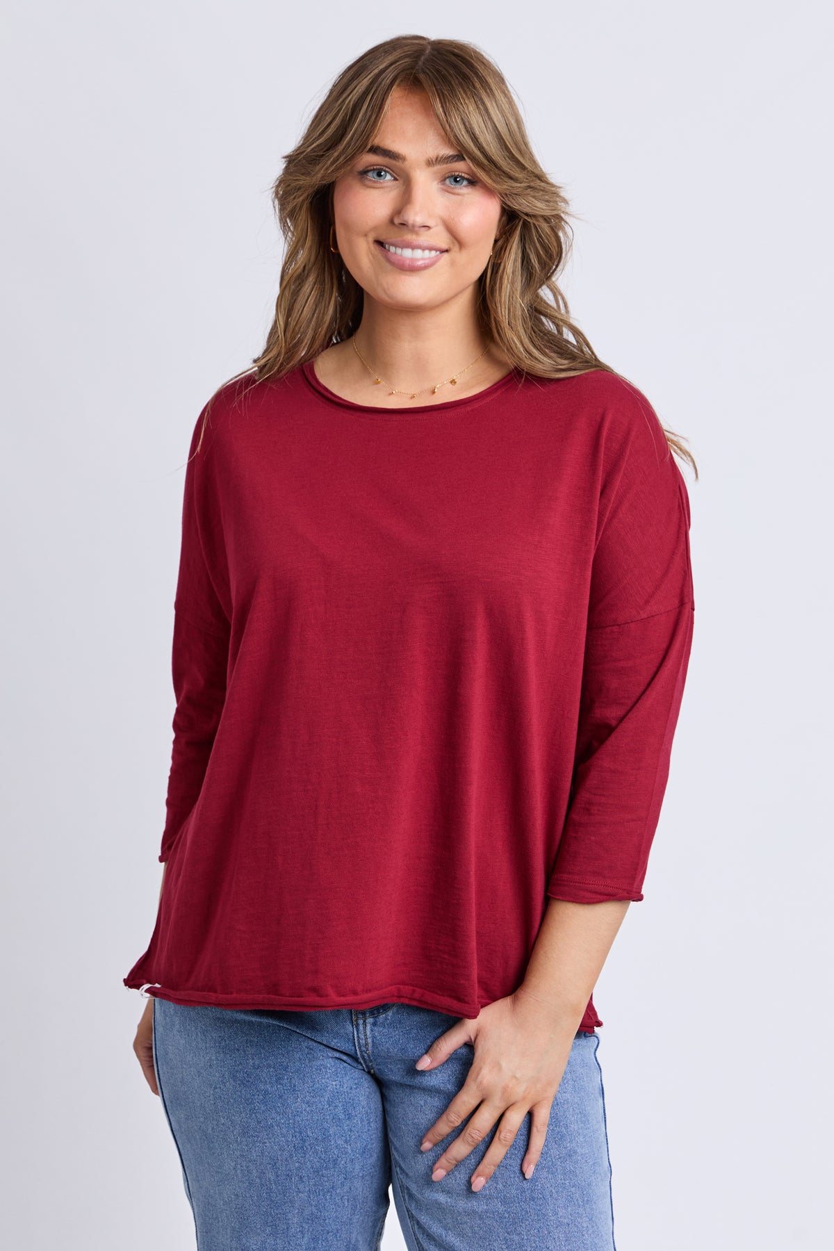 Anya Long Sleeve Tee Maroon