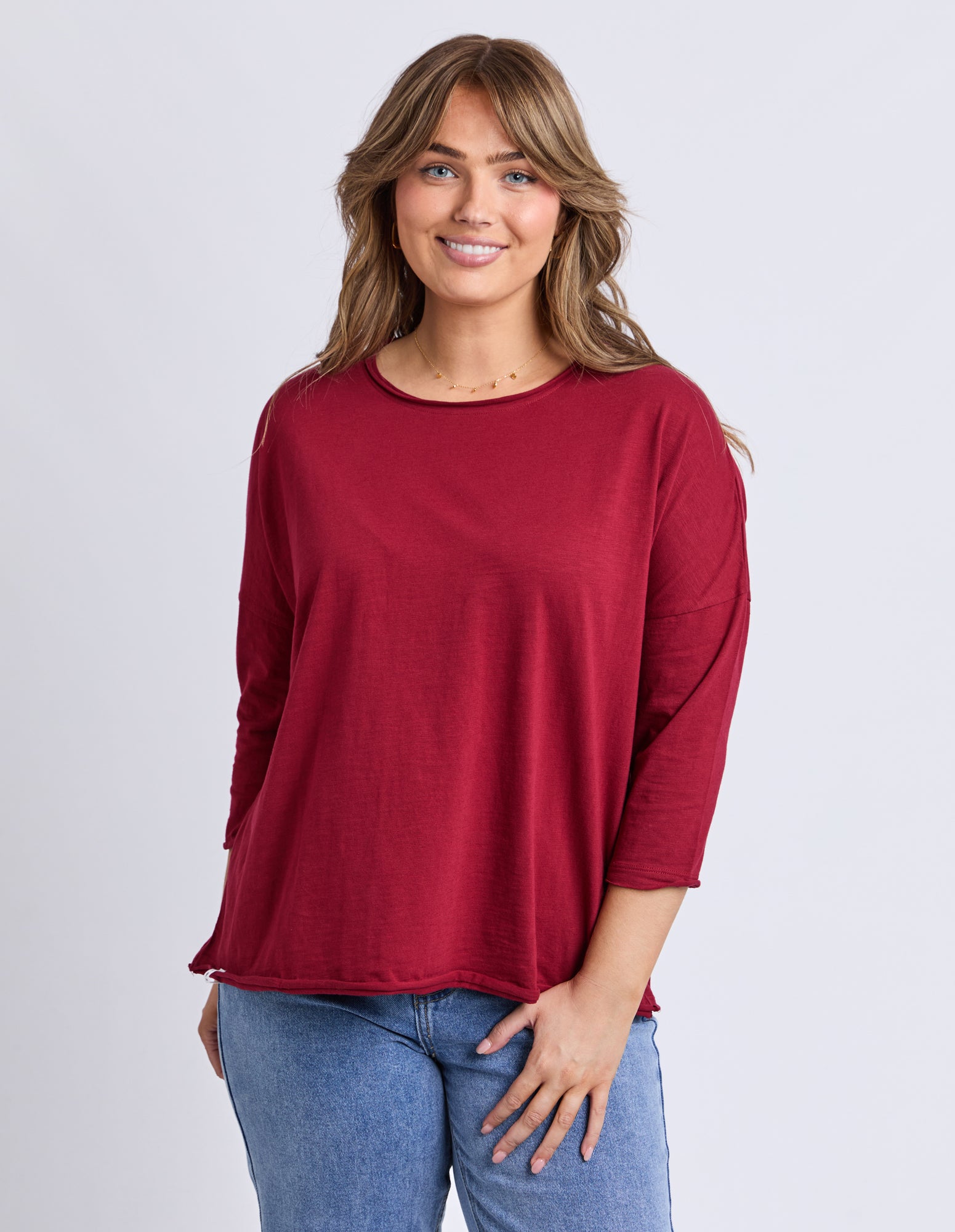 Anya Long Sleeve Tee Maroon