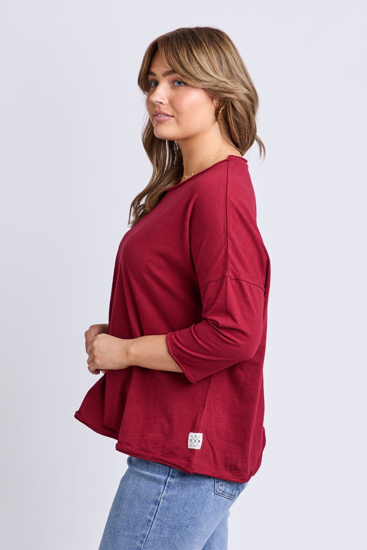 Anya Long Sleeve Tee Maroon
