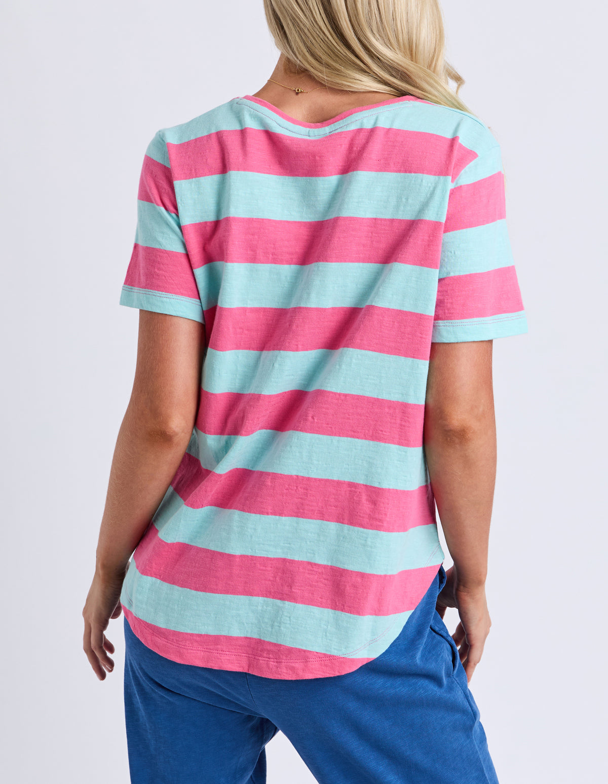 Spritz Stripe Short Sleeve Tee Tonic Blue/Pink Lemonade
