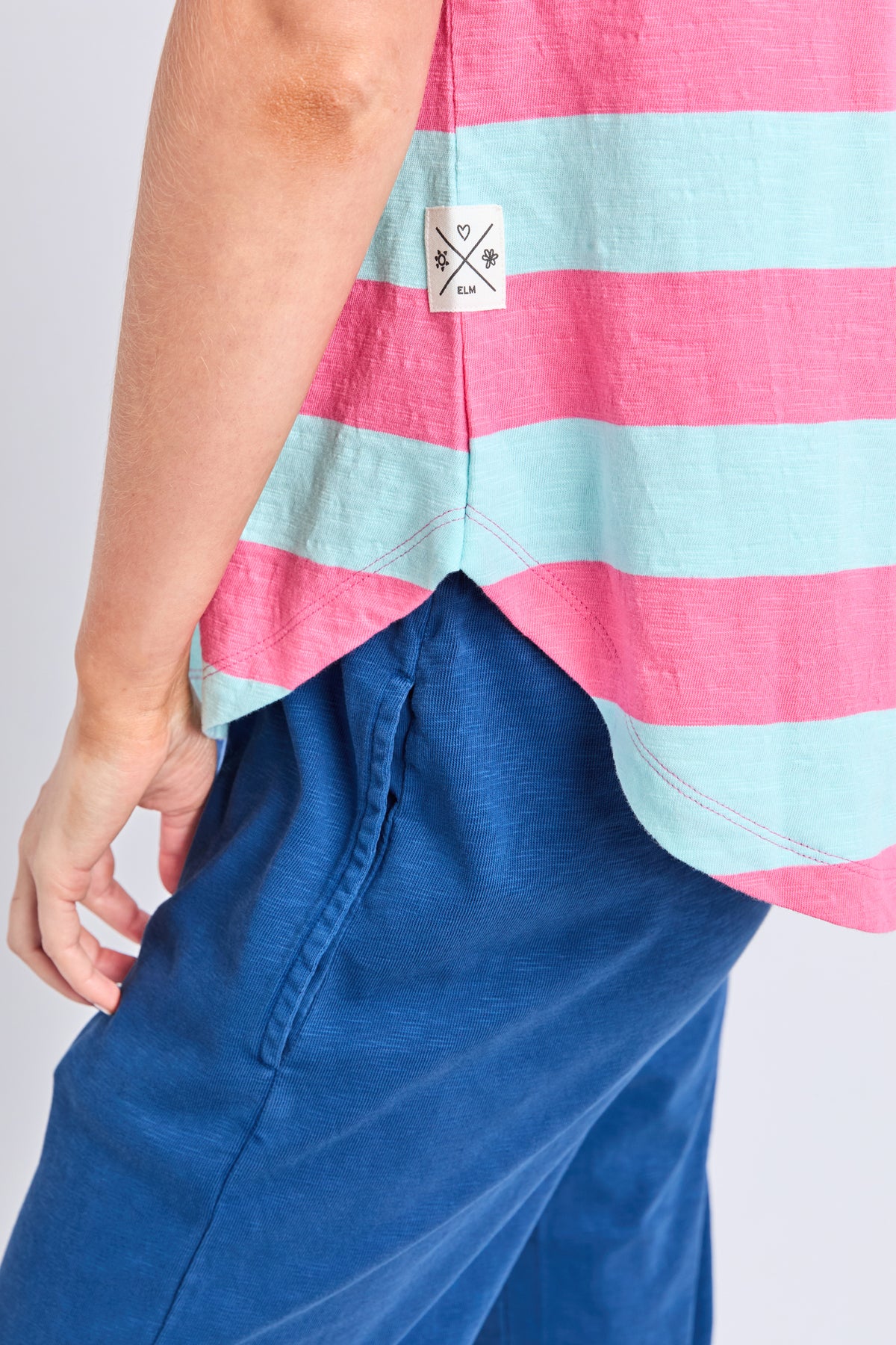 Spritz Stripe Short Sleeve Tee Tonic Blue/Pink Lemonade