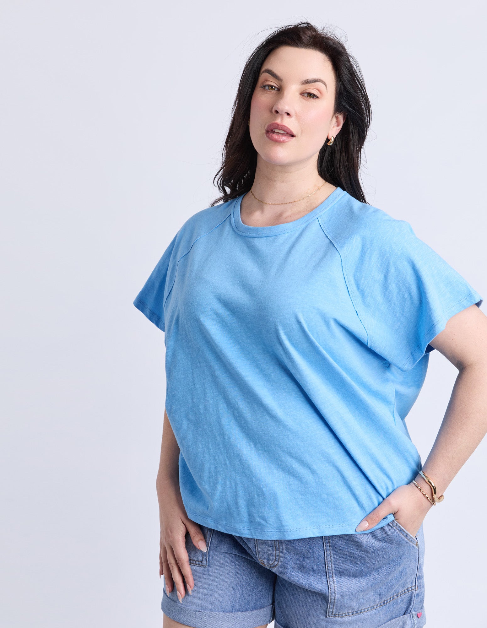 Shelby Short Sleeve Tee Azure Blue