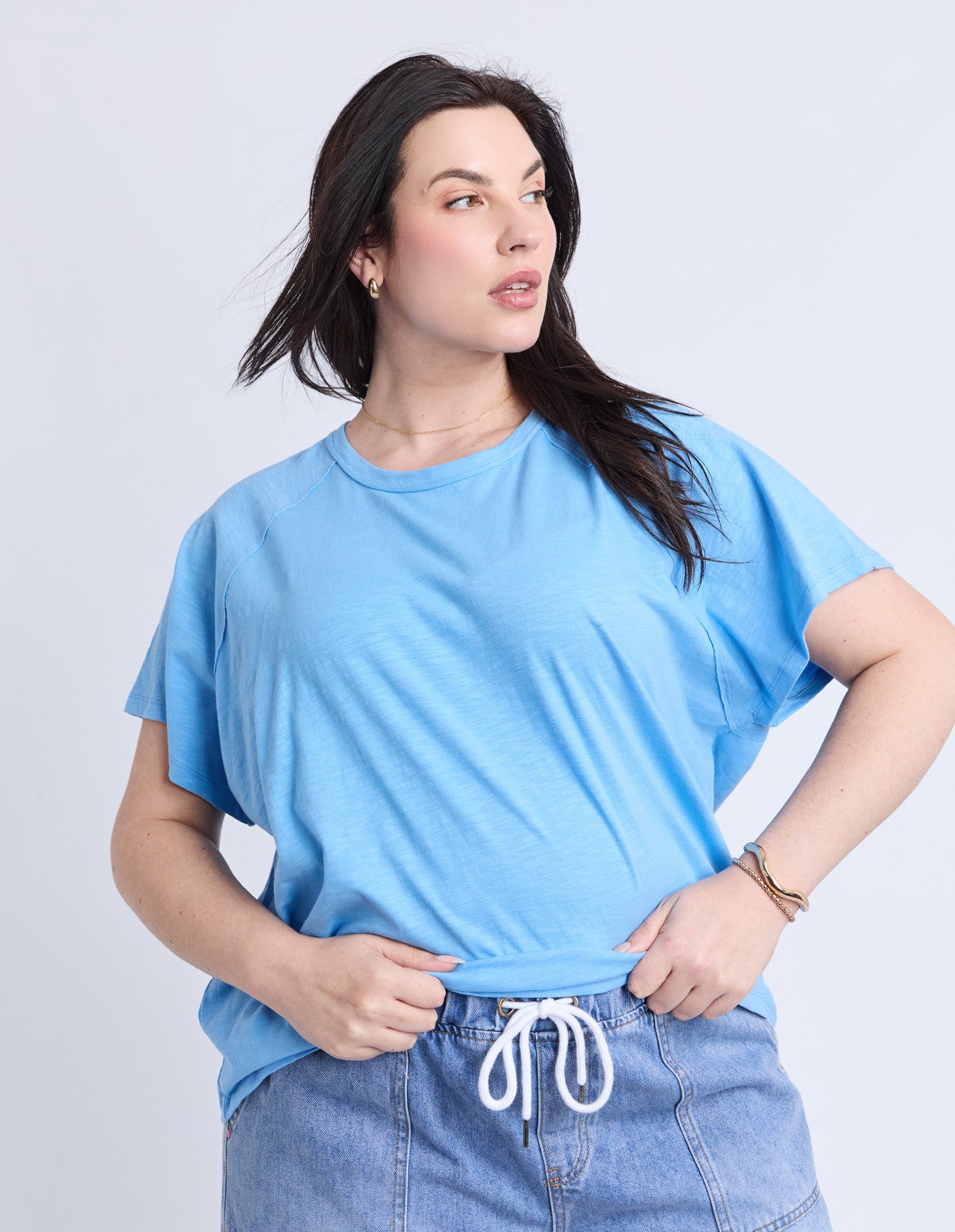 Shelby Short Sleeve Tee Azure Blue