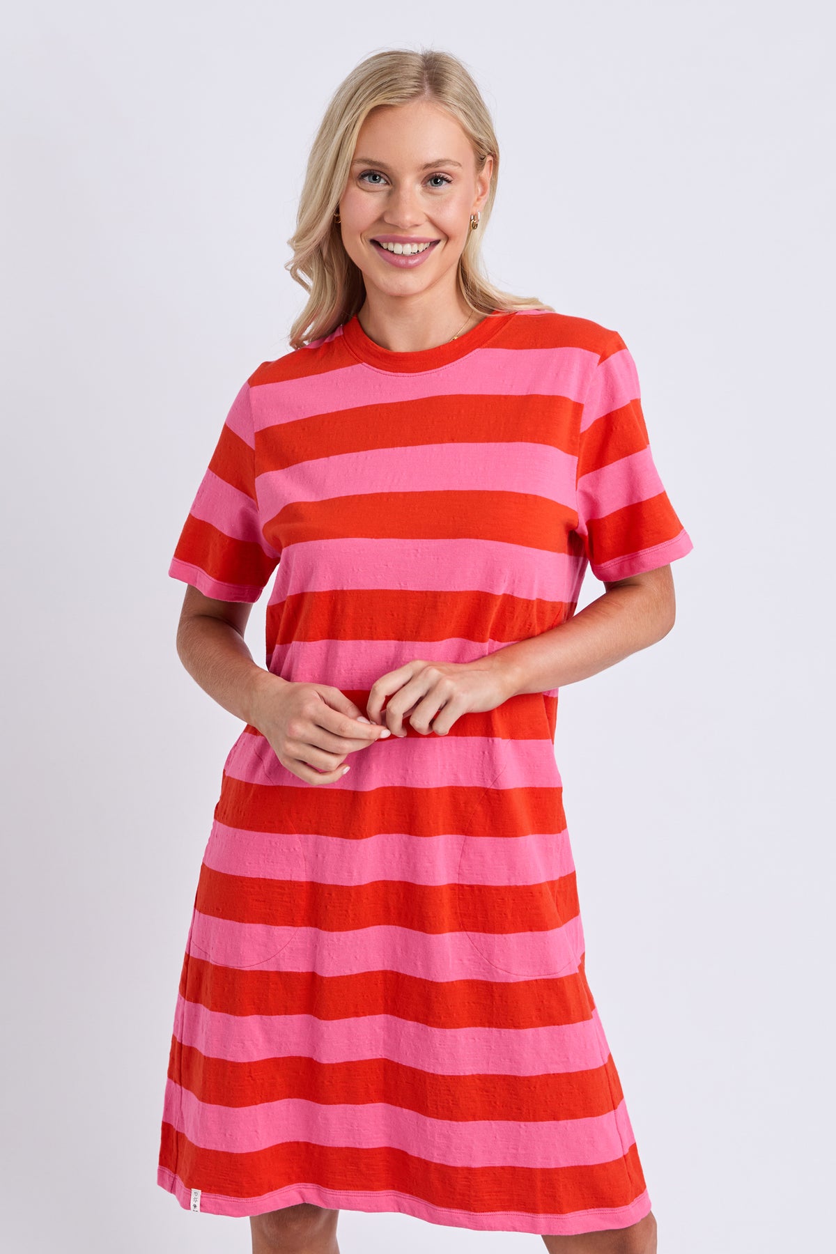 Spritz Stripe Dress Tangelo/Pink Lemonade