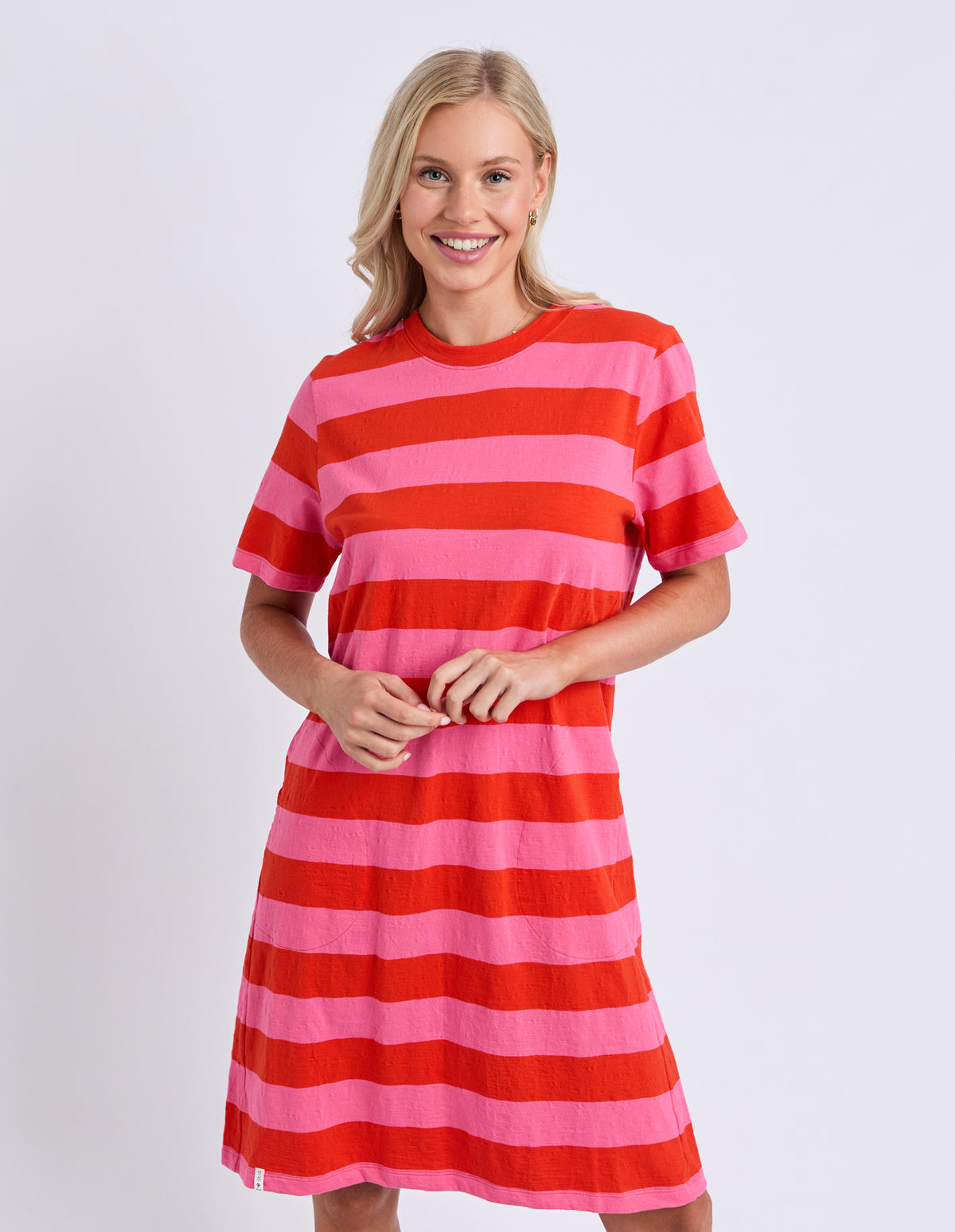 Spritz Stripe Dress Tangelo/Pink Lemonade