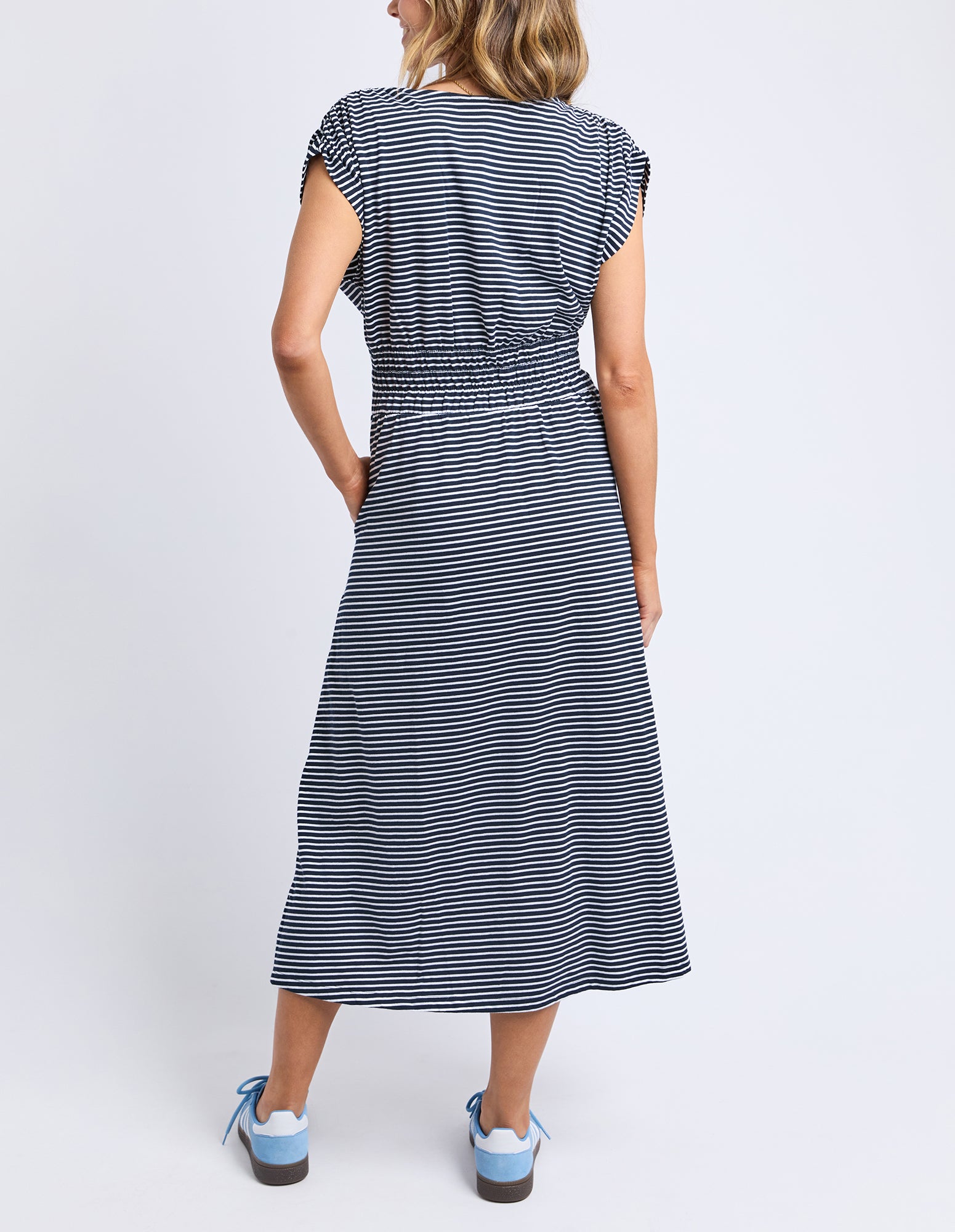 Nelle Dress Navy & White Stripe