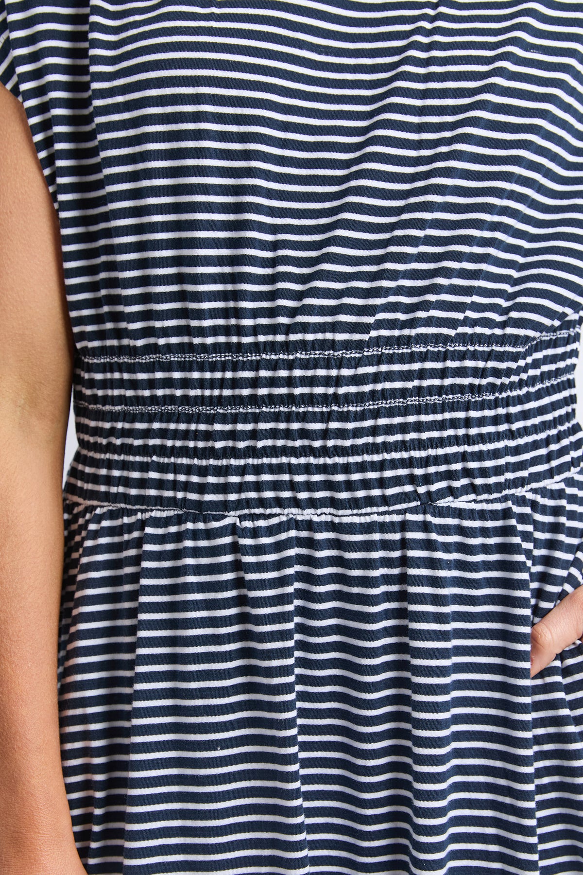 Nelle Dress Navy & White Stripe