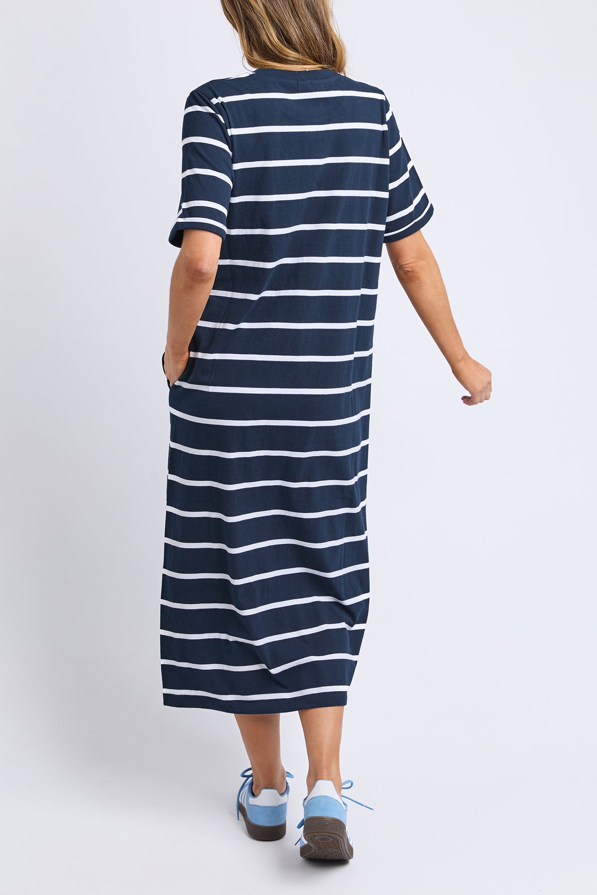 Halli Dress - Stripe Navy & White Stripe