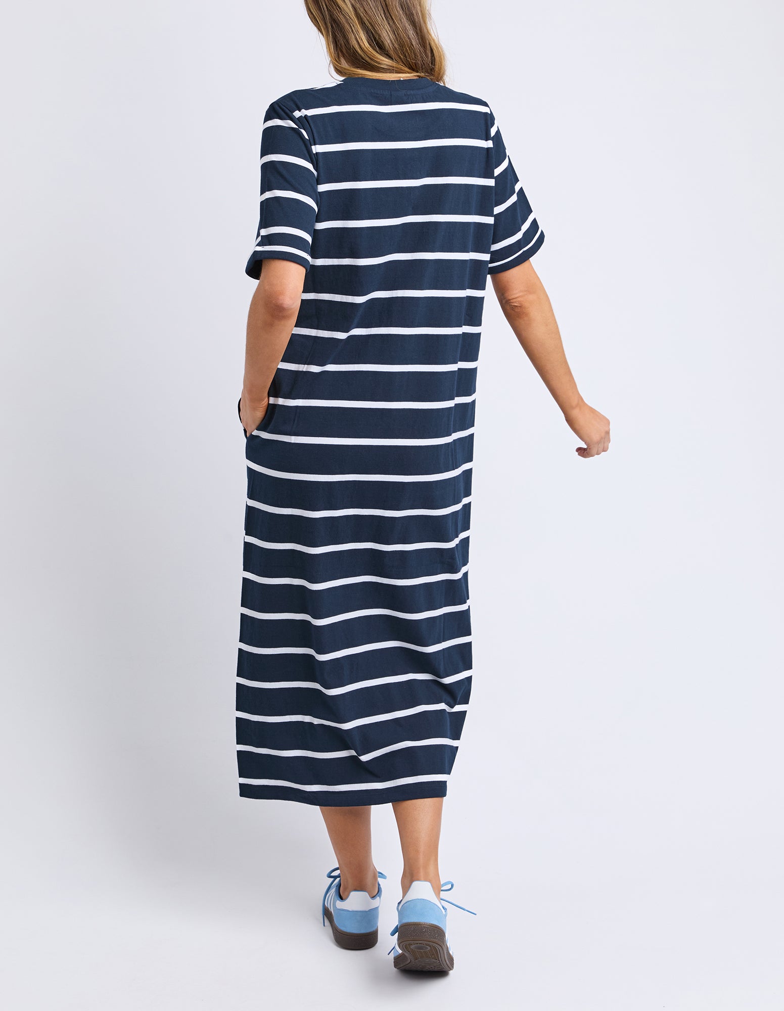 Halli Dress - Stripe Navy & White Stripe