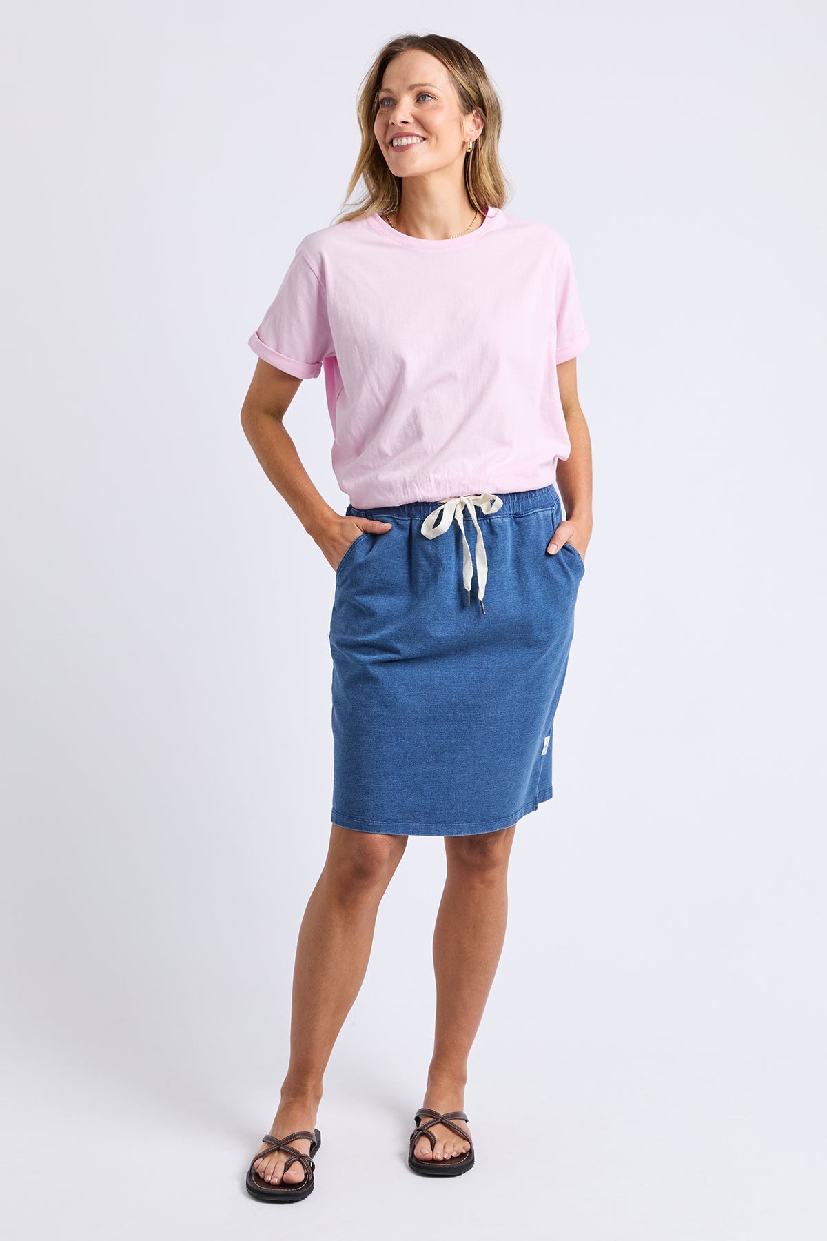 Rickety Skirt Blue Denim Look