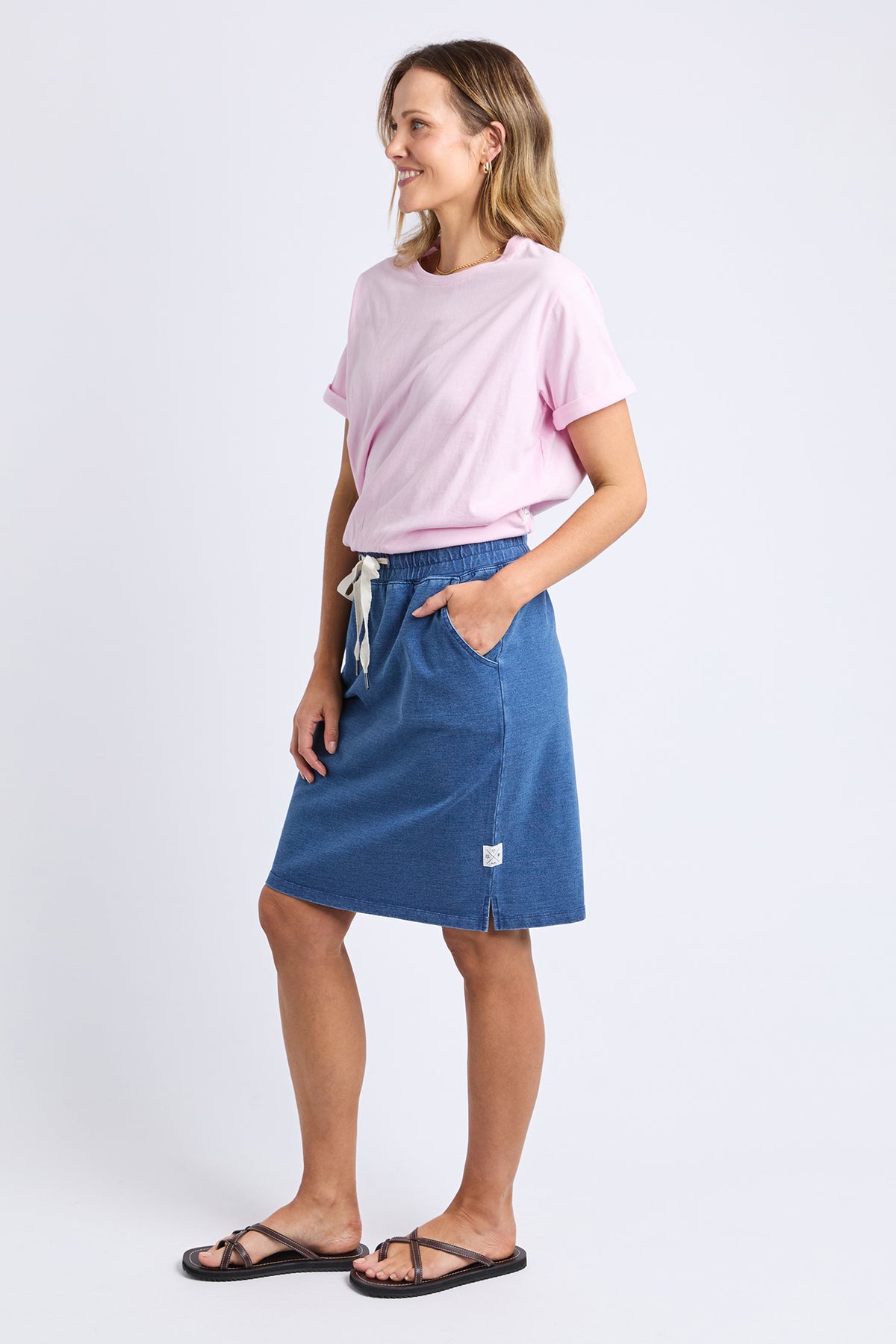 Rickety Skirt Blue Denim Look