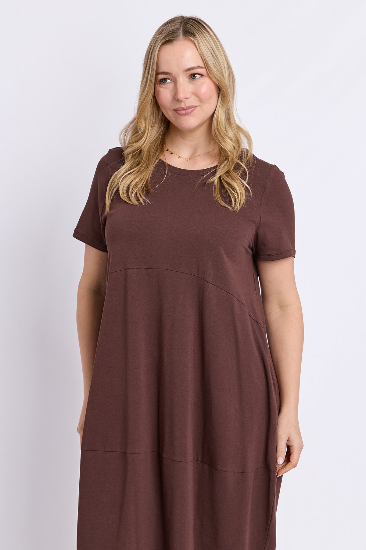 Diana Short Sleeve Dress Chocolate